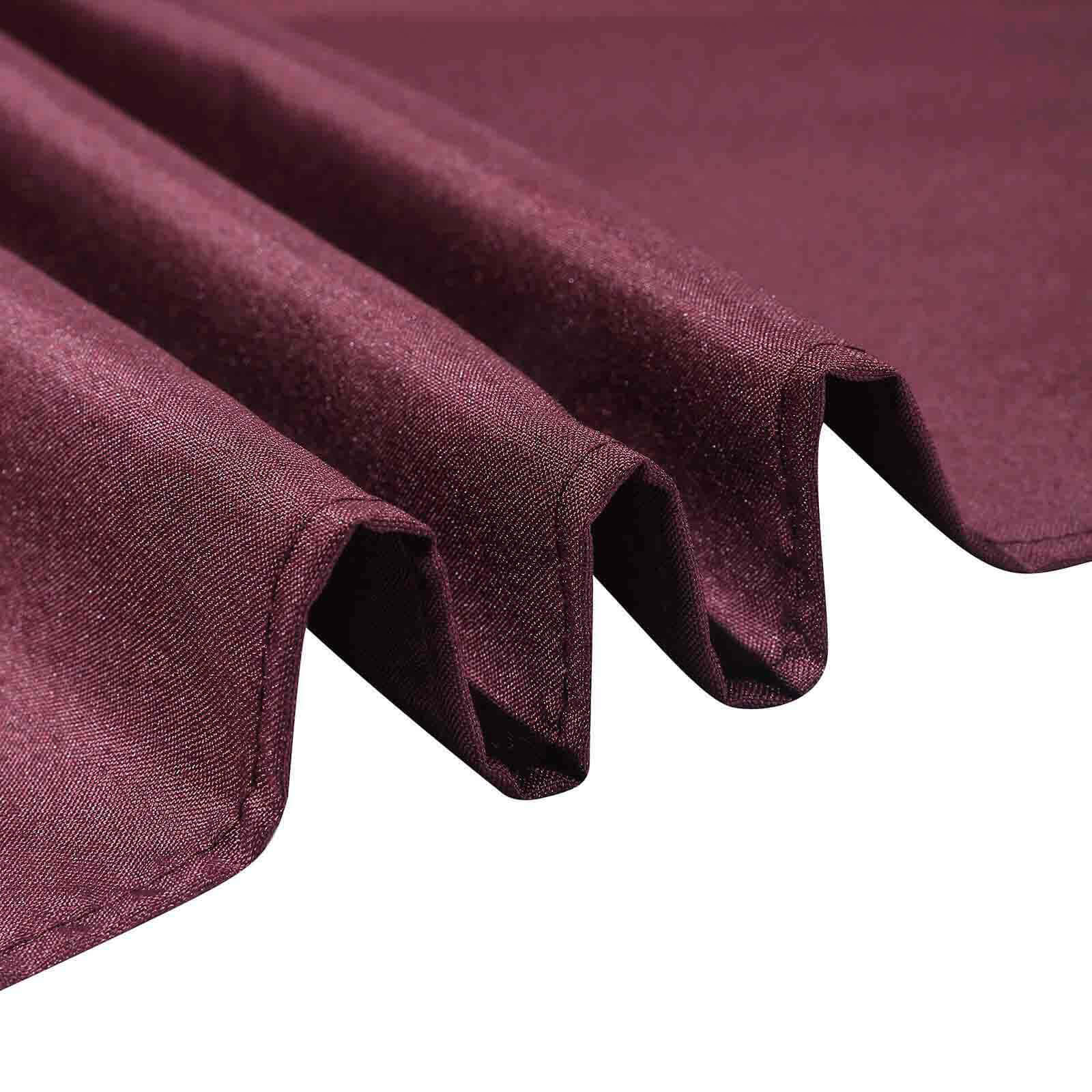 Polyester 90x90 Table Overlay Square Tablecloth Burgundy - Wrinkle-Resistant & Durable Table Cover