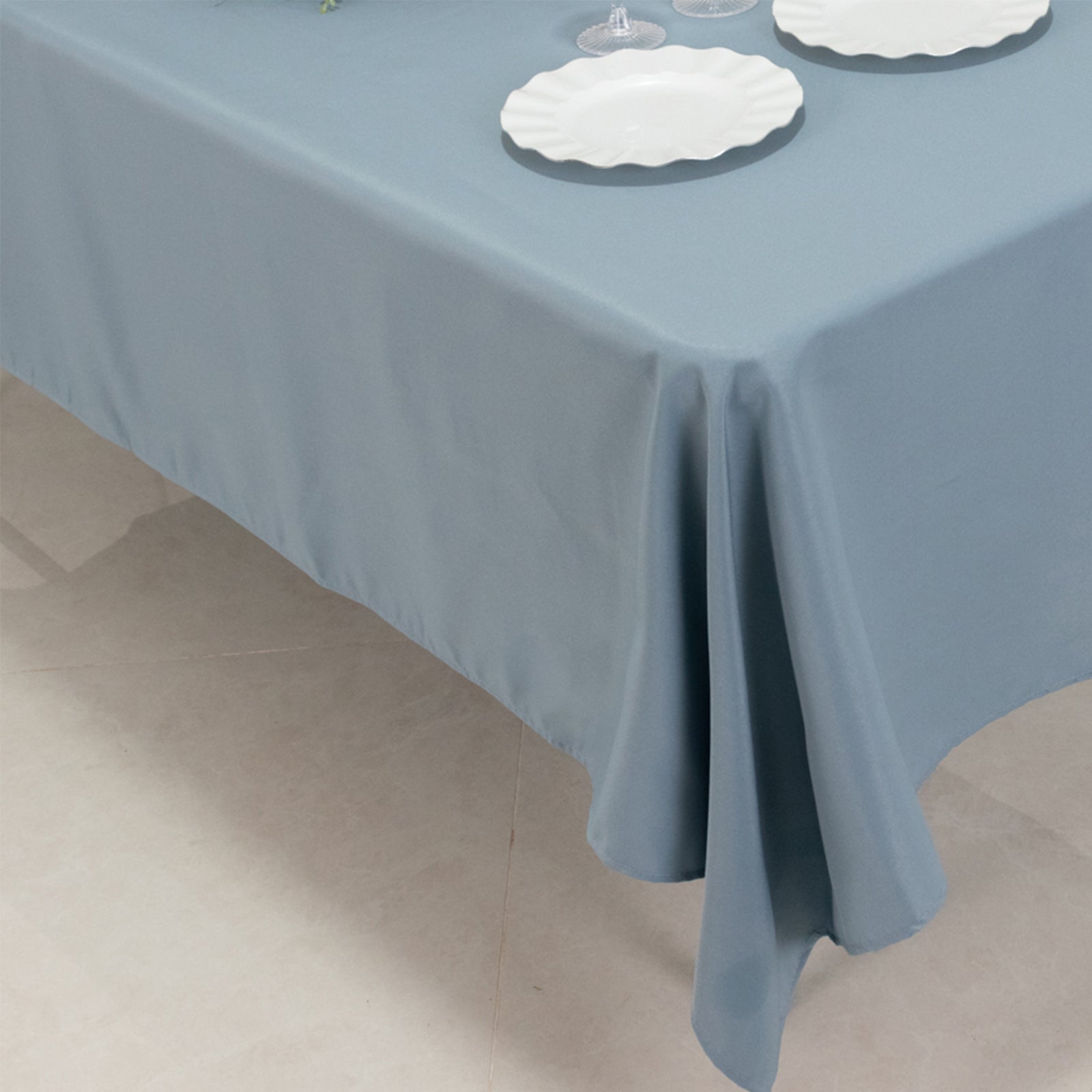 Premium Polyester 60x102 Rectangle Tablecloth Dusty Blue - Durable 220GSM Wrinkle-Resistant Table Cover
