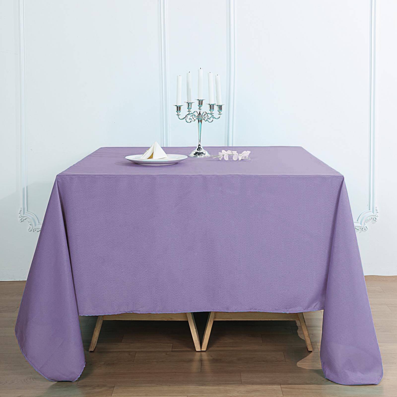 Polyester Square 90x90 Tablecloth Violet Amethyst - Wrinkle-Resistant & Durable Table Cover