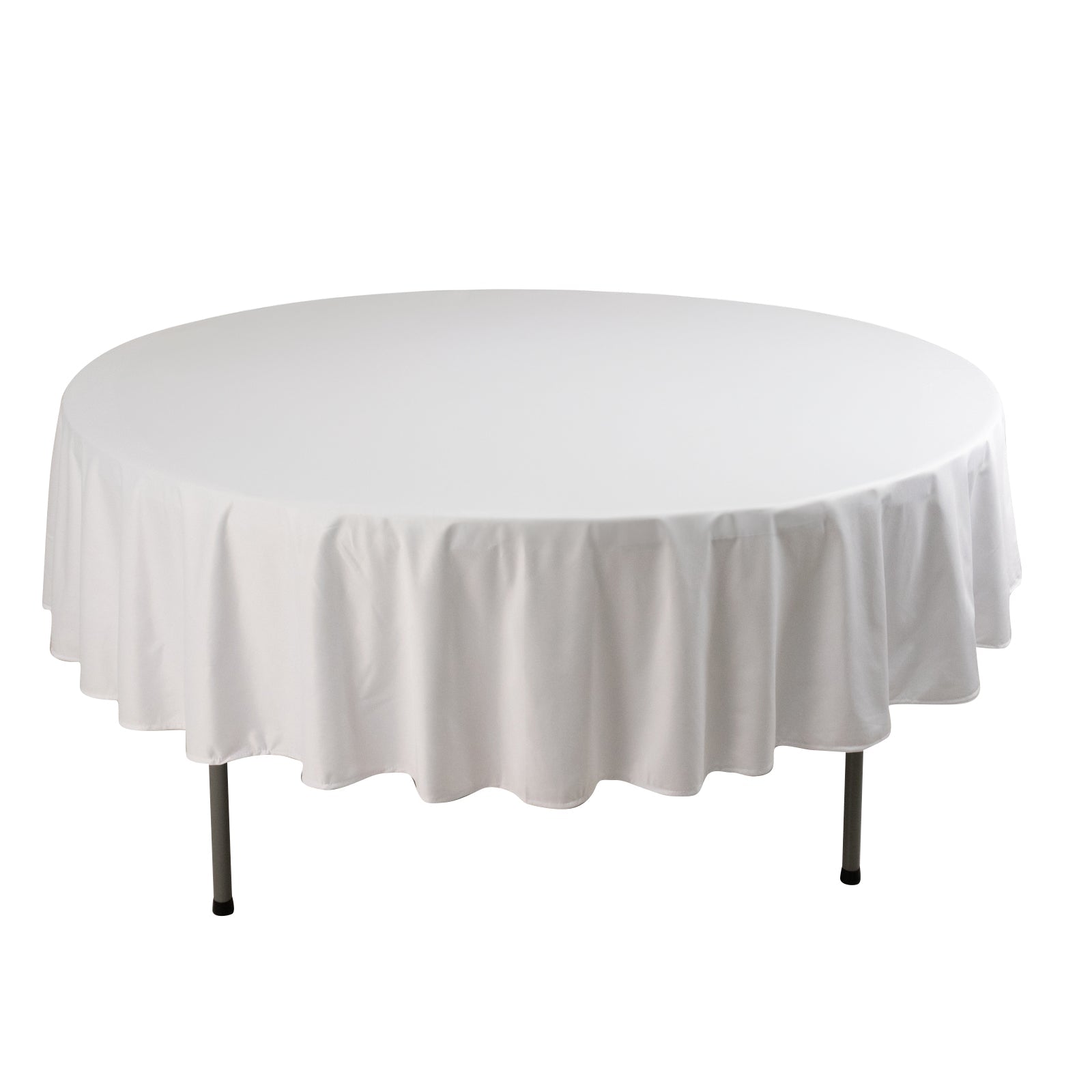 Premium Scuba Round 90 Tablecloth White - Wrinkle Free & Stain Resistant Table Cover for Weddings and Banquets