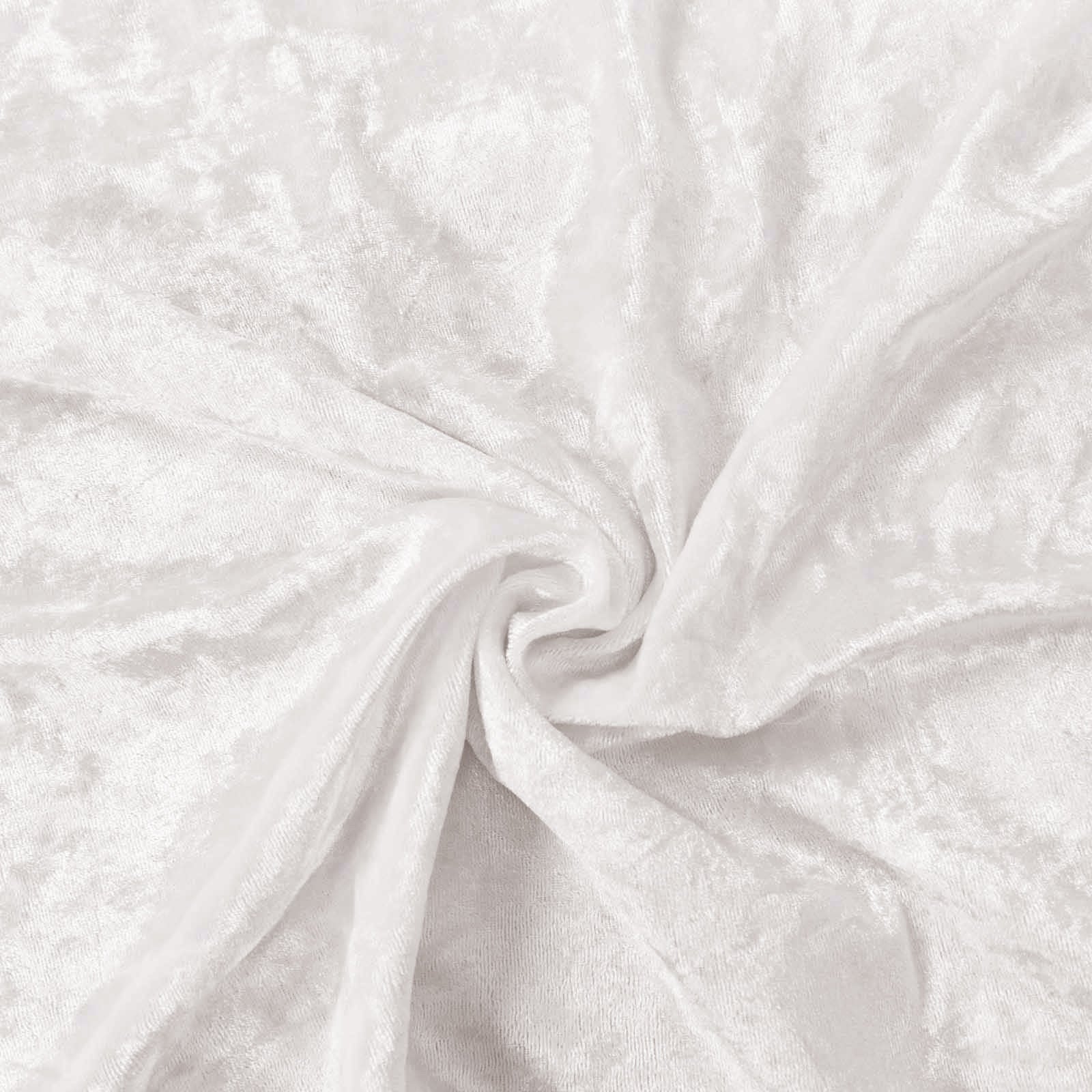 5 Pack Premium Crushed Velvet 20x20 Napkins White - Rich & Textured Finish Dinner Napkins for Classy Events