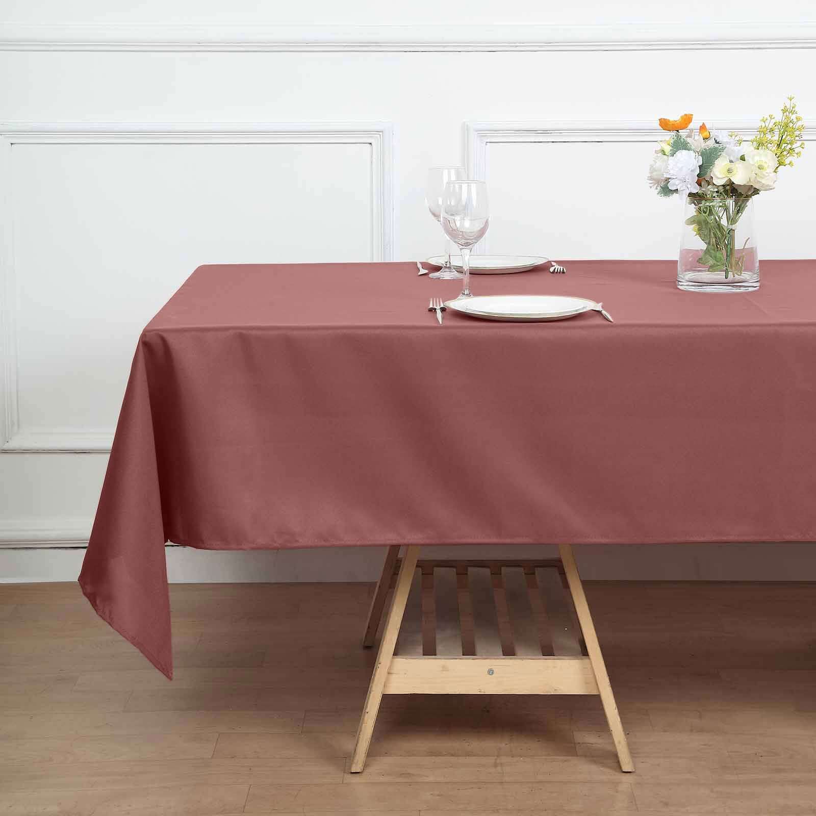 Polyester 60x102 Rectangle Tablecloth Cinnamon Rose - Durable and Stylish Table Cover