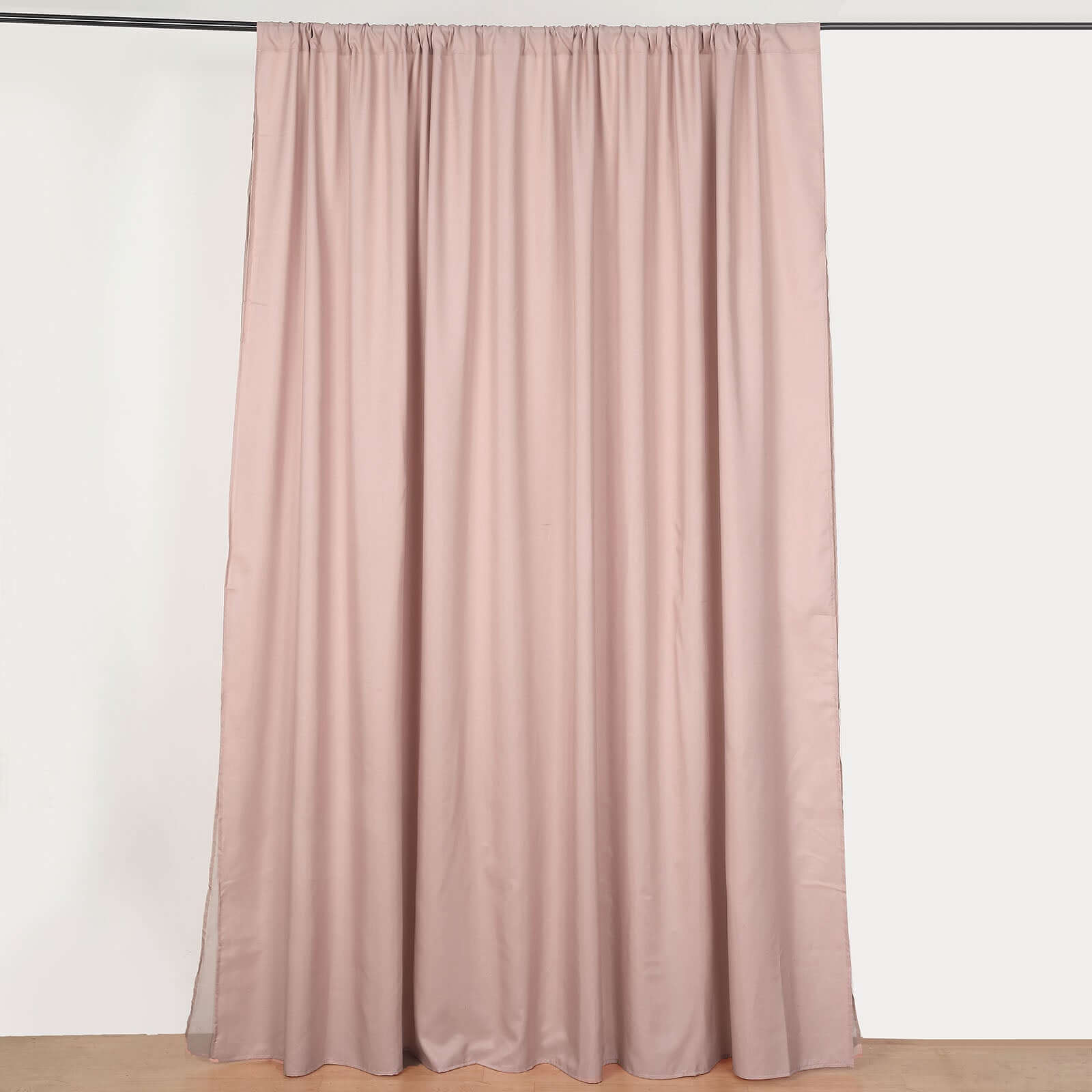 Dusty Rose Chiffon Polyester Event Curtain Drapes, Dual Layer Divider Backdrop Curtain Panels with Rod Pockets - 10ftx10ft