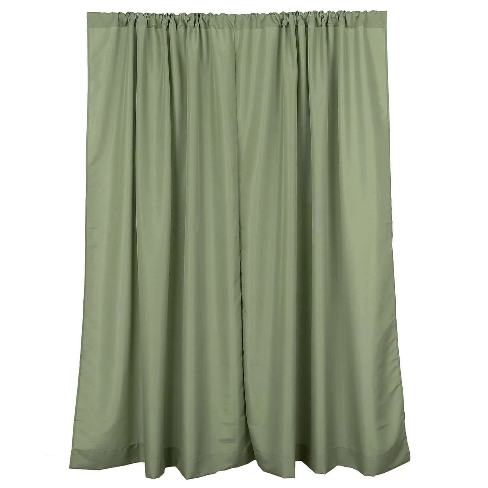 2 Pack Dusty Sage Green Polyester Event Curtain Drapes, 10ftx8ft Backdrop Event Panels With Rod Pockets 130 GSM