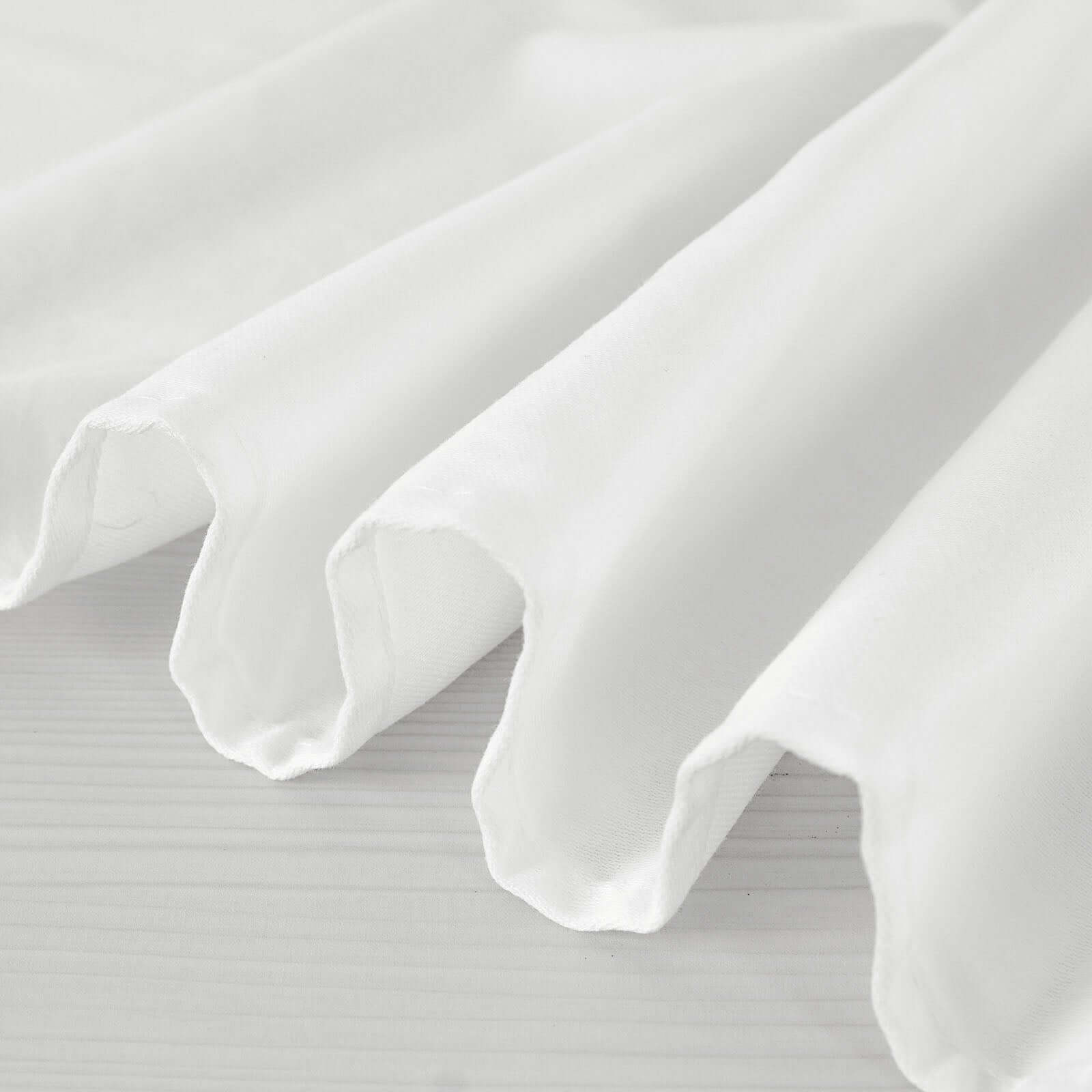 100% Cotton 90x90 Square Tablecloth White Linen - Sophisticated, Soft & Breathable Fabric Table Cover