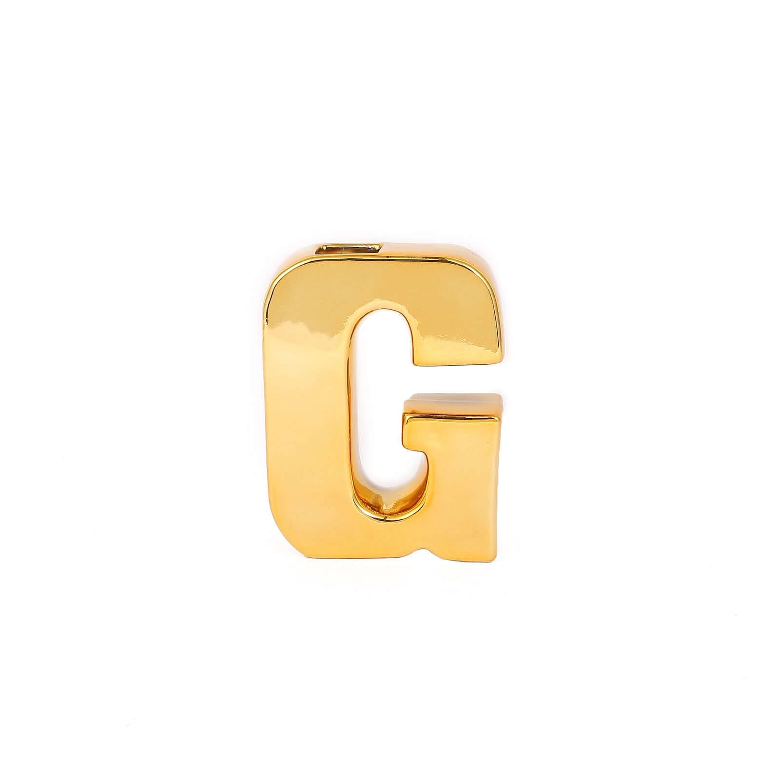 Shiny Ceramic Vase Letter G Gold Plated - Chic Bud Planter Pot for Events & Decor 6