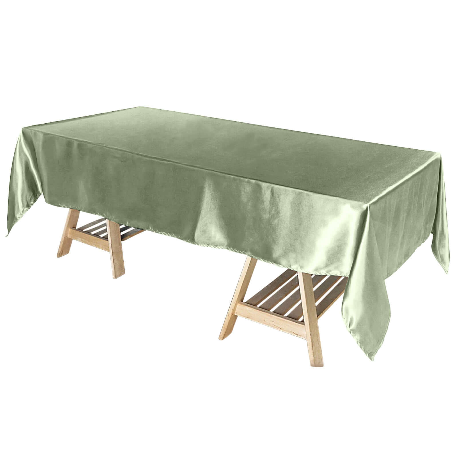 Satin Rectangular 60x102 Tablecloth Dusty Sage Green - Smooth and Lustrous Table Cover