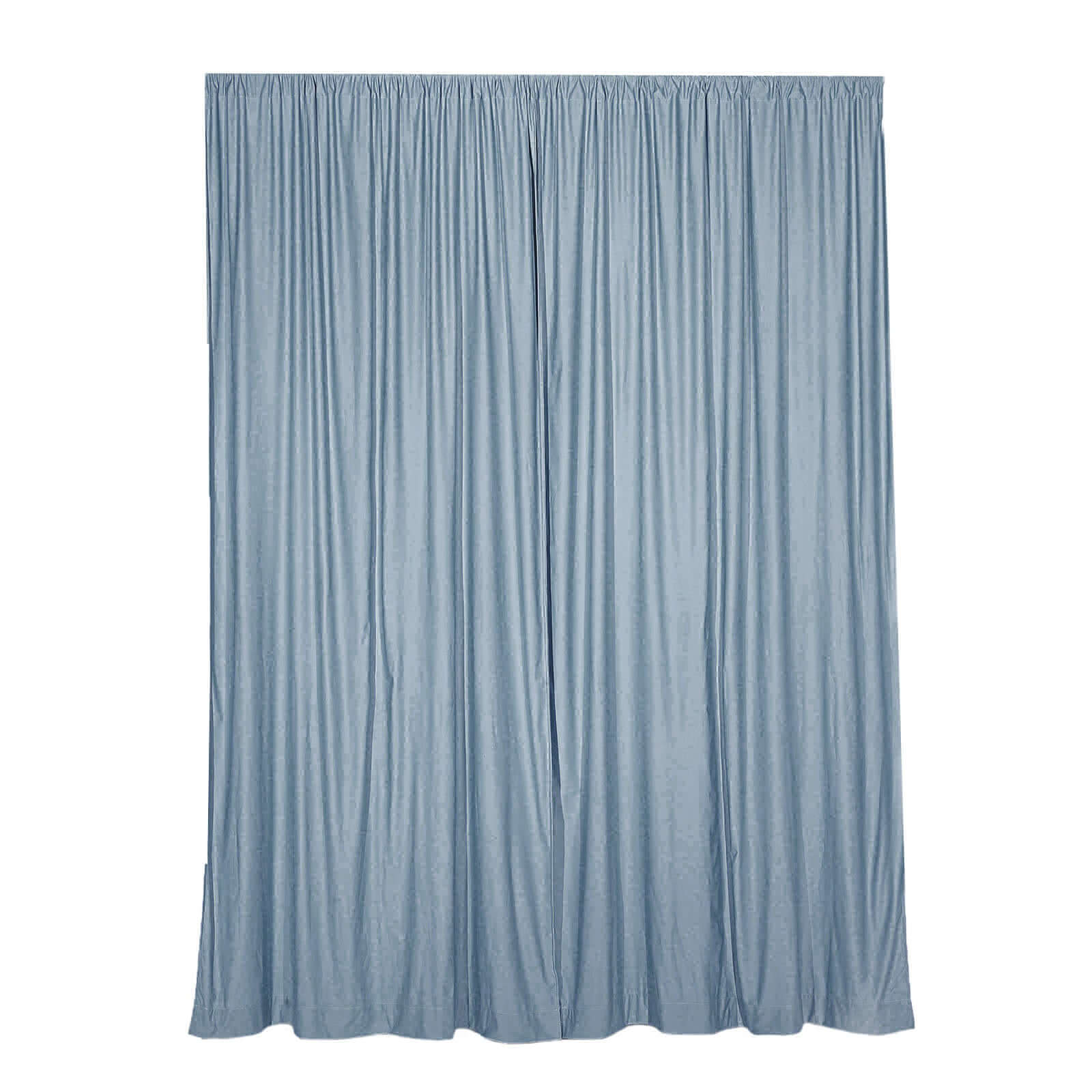 2 Pack Dusty Blue Scuba Polyester Event Curtain Drapes, Durable Flame Resistant Backdrop Event Panels Wrinkle Free with Rod Pockets - 10ftx10ft