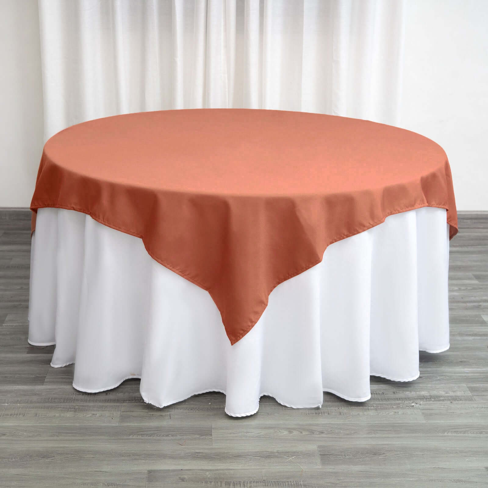 Polyester Square 70x70 Tablecloth Terracotta (Rust) - Wrinkle-Resistant & Durable Table Cover