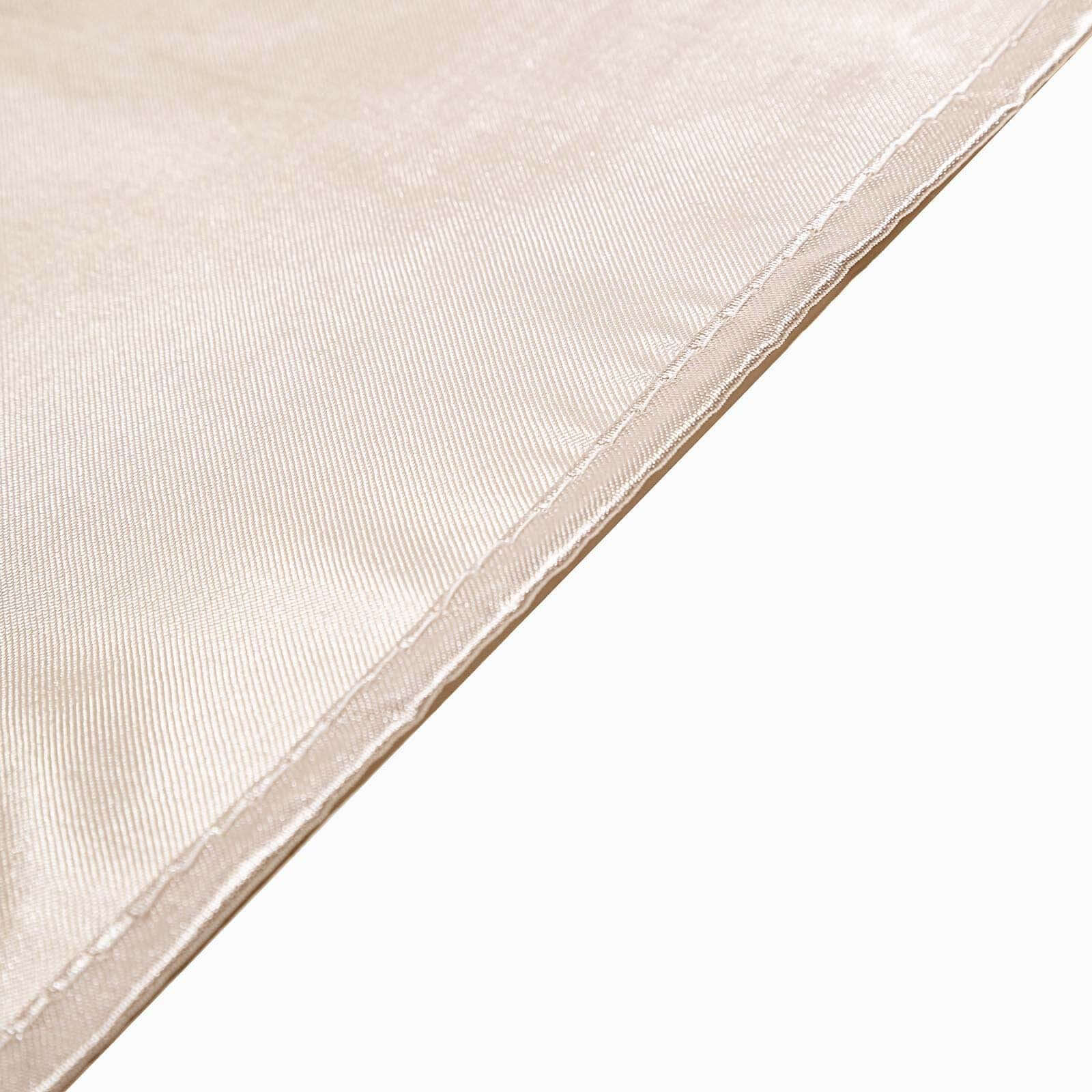 Satin Rectangular 90x132 Tablecloth Beige Satin - Seamless Table Cover