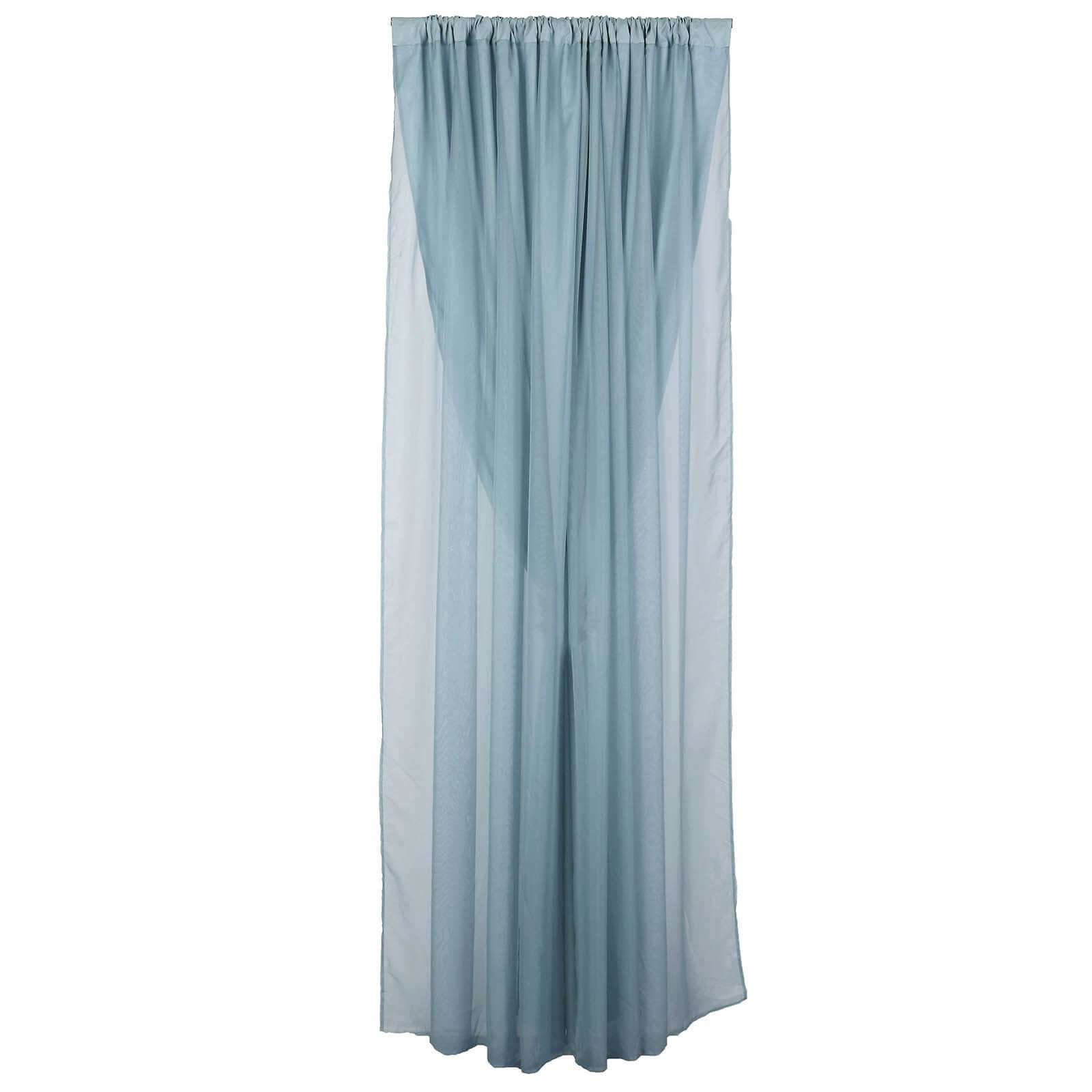 Dusty Blue Chiffon Polyester Event Curtain Drapes, Dual Layer Divider Backdrop Curtain Panels with Rod Pockets - 10ftx10ft