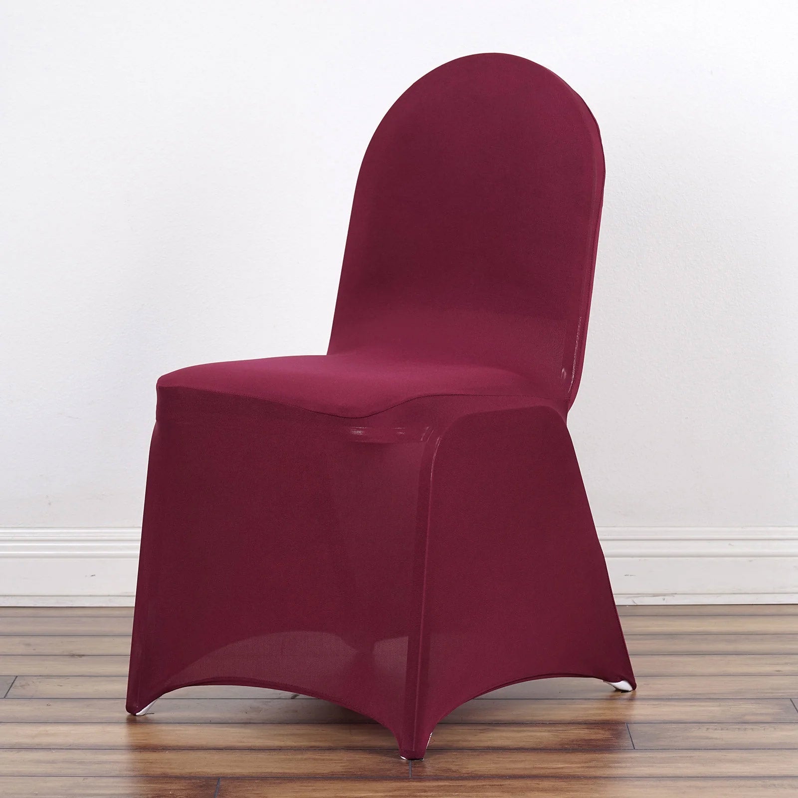 10 Pack Spandex Chair Covers for Banquet Chairs Burgundy - Durable Reusable Stretch Slip-On Covers