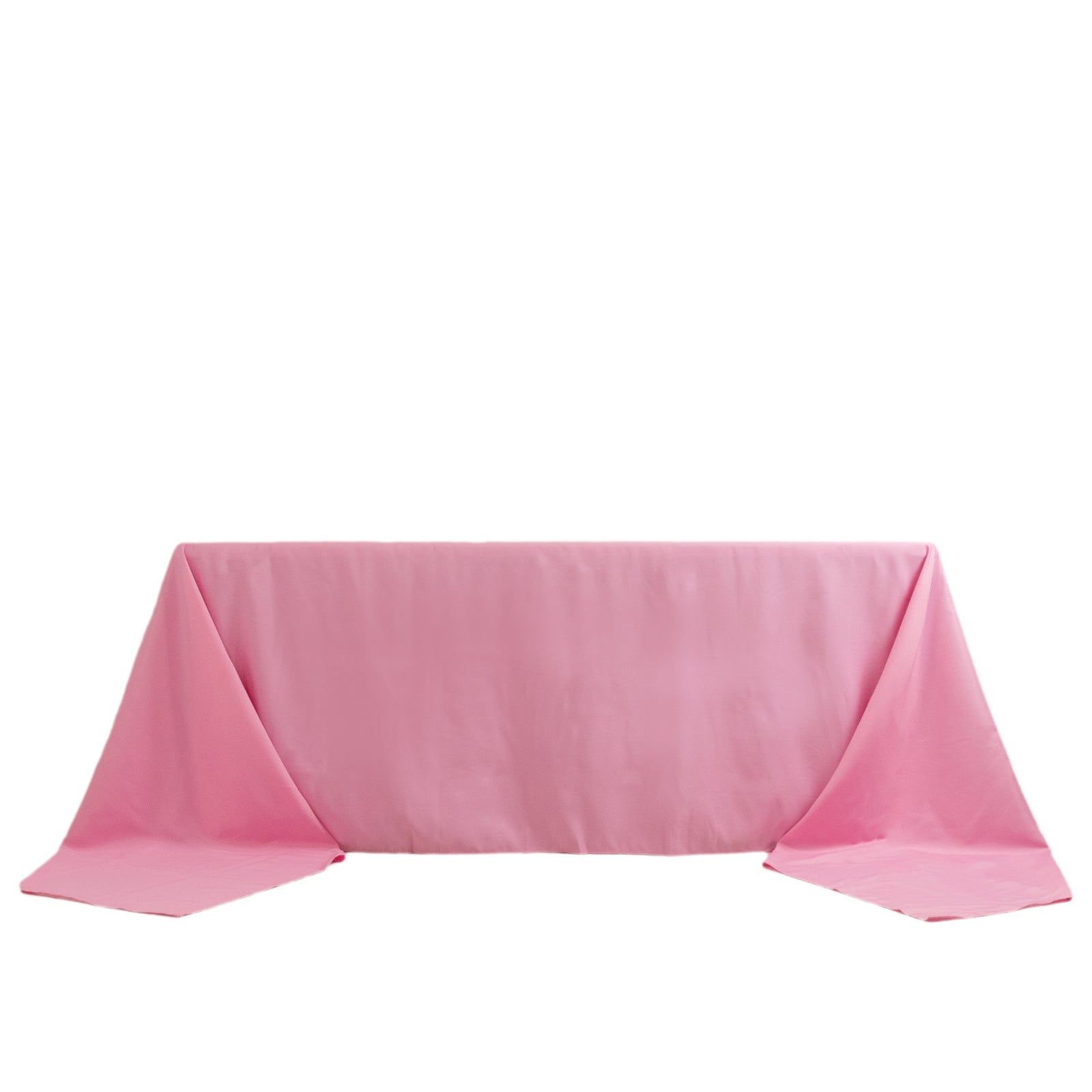 Premium Polyester 90x156 Rectangle Tablecloth Pink - Seamless 220GSM Stain-Resistant Table Cover