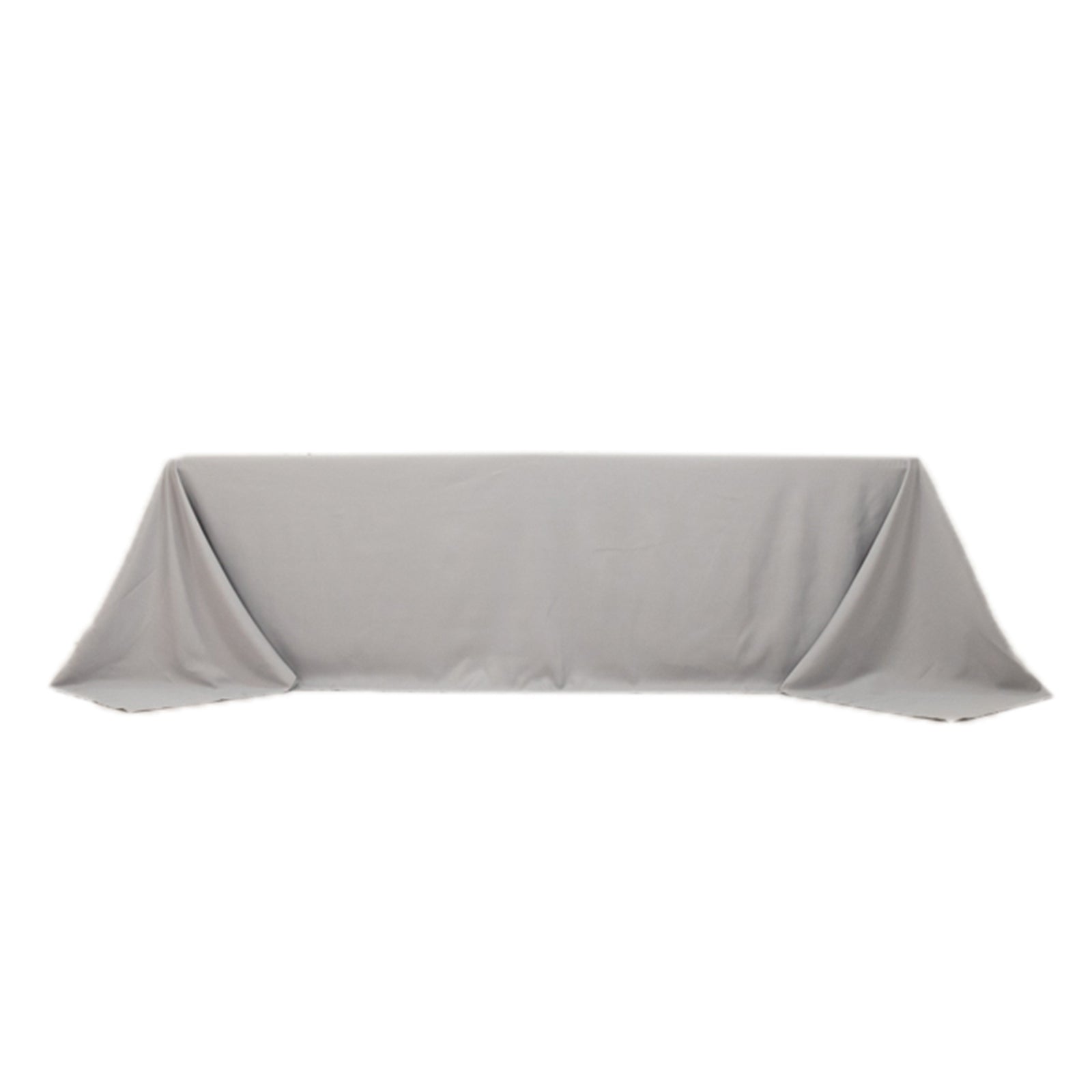 Premium Polyester 90x156 Rectangle Tablecloth Silver - Seamless 220GSM Stain-Resistant Table Cover