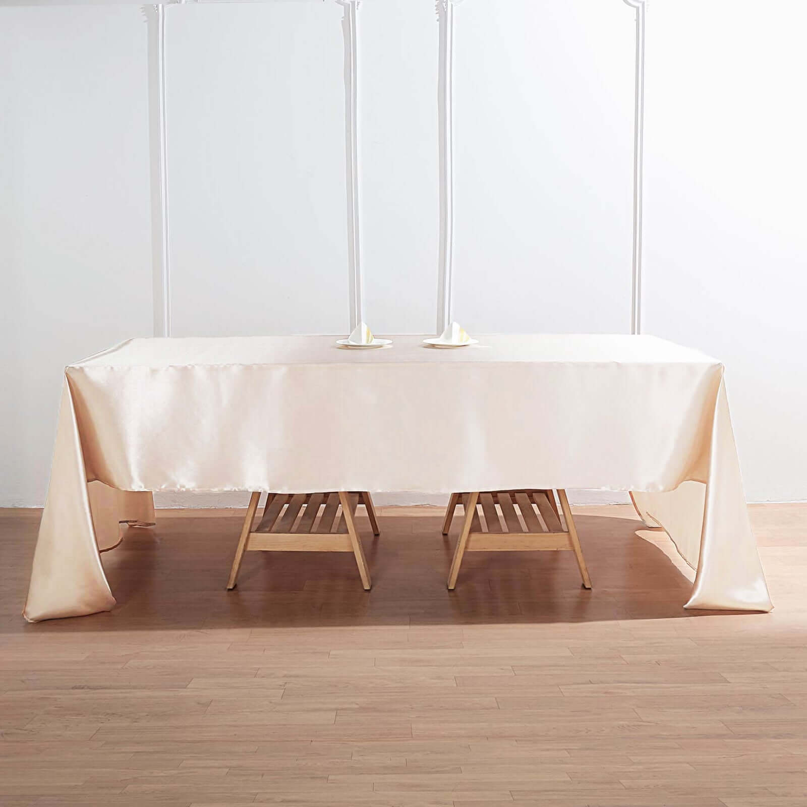 Satin Rectangular 60x126 Tablecloth Beige - Smooth and Lustrous Table Cover