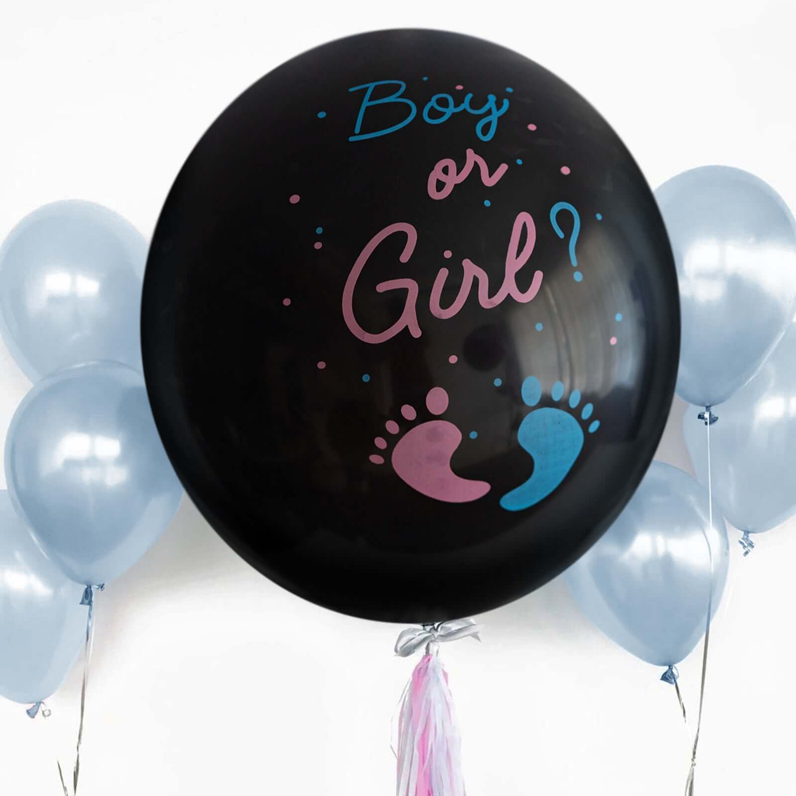 24 Gender Reveal Blue Confetti Filled Boy Or Girl Print Latex Balloon