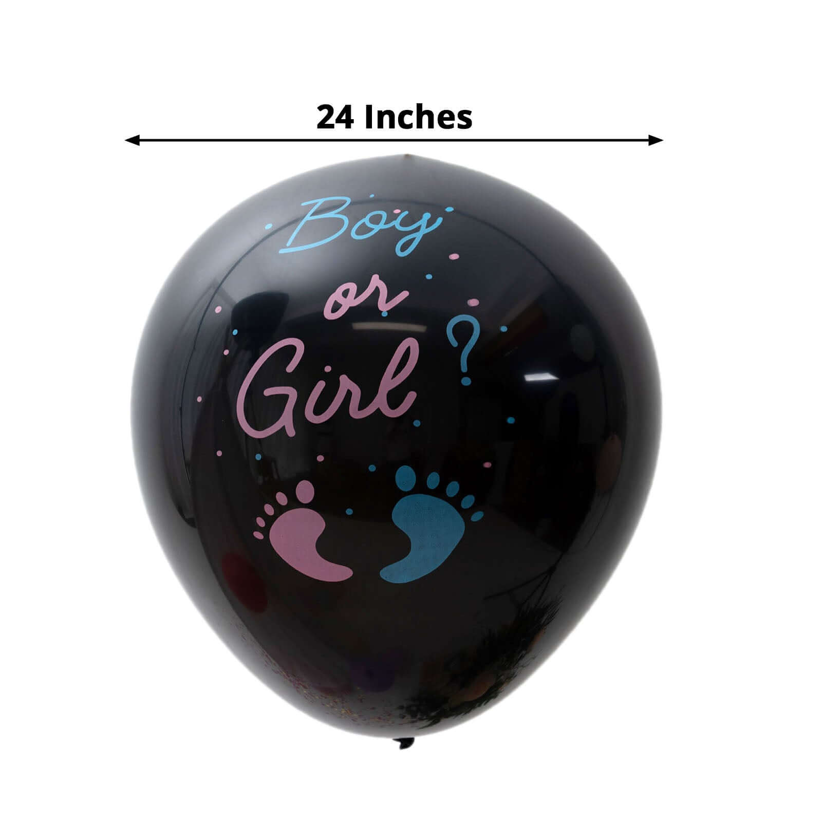 24 Gender Reveal Blue Confetti Filled Boy Or Girl Print Latex Balloon