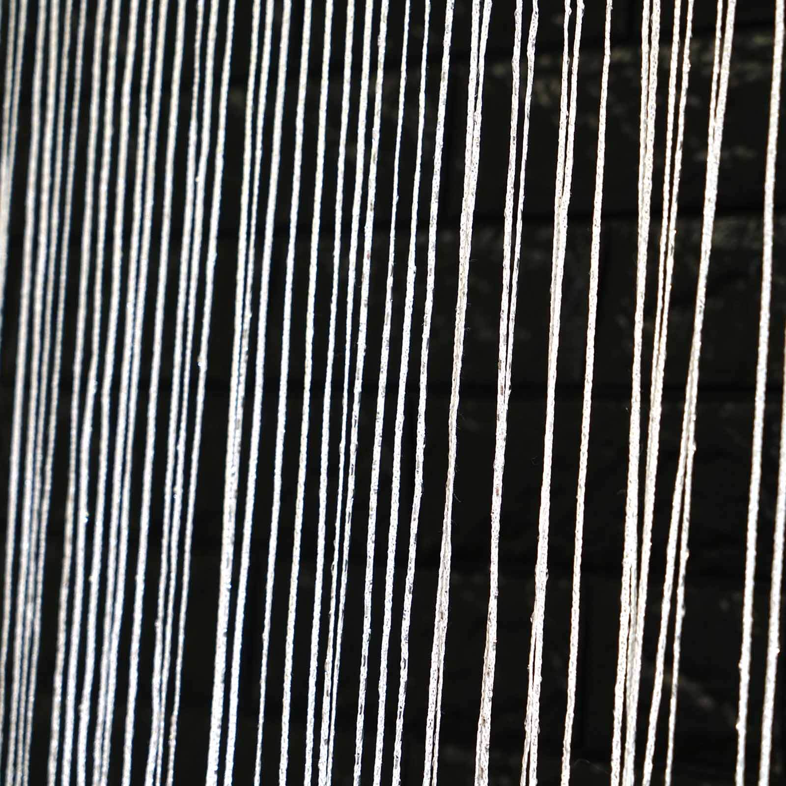 3ftx8ft White Silver Silk Tassel String Curtains, Decorative Room Divider Panels