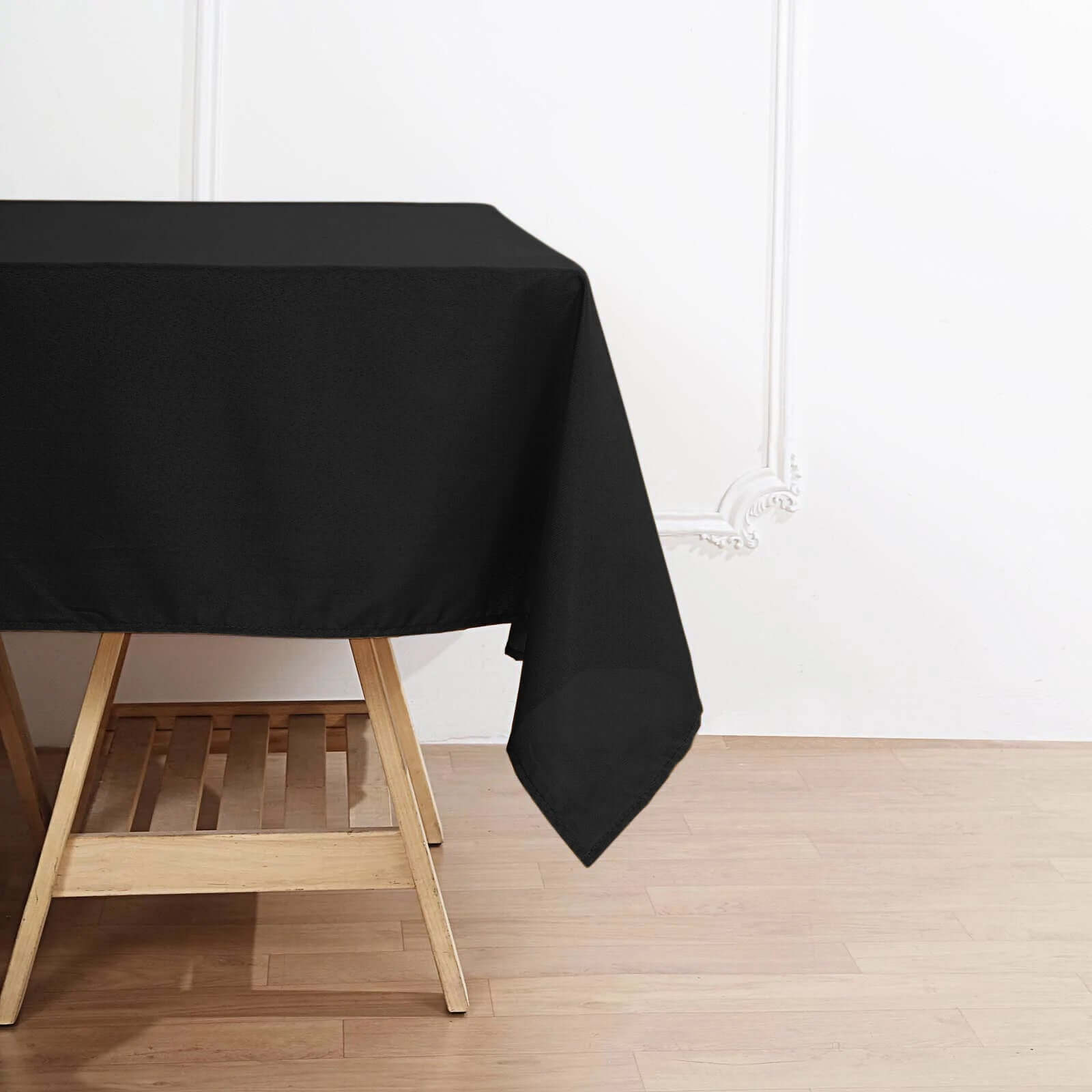 Premium Polyester Square Tablecloth 70x70 Black 220GSM Wrinkle-Resistant Table Cover