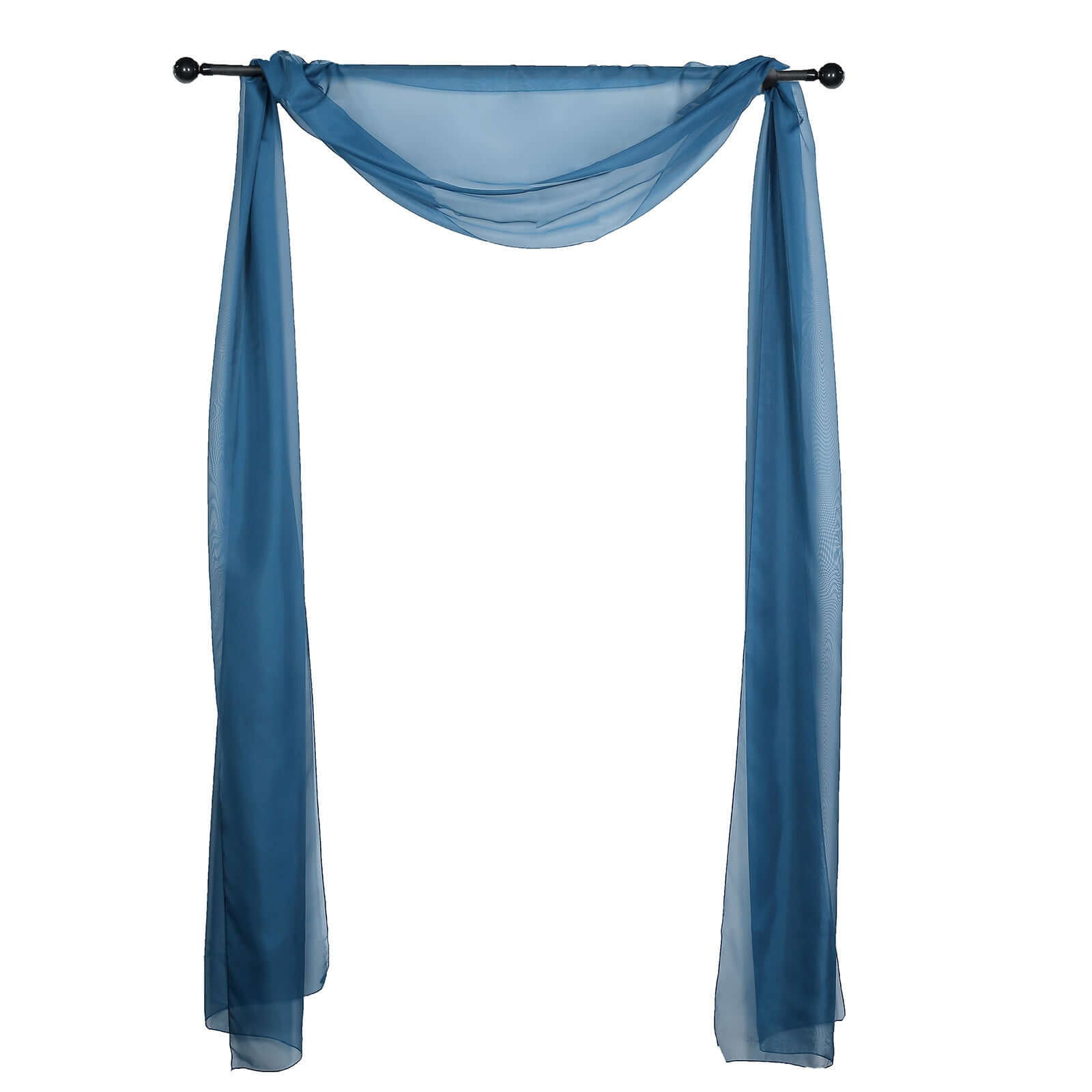 18ft Navy Blue Sheer Organza Wedding Arch Drapery Fabric, Window Scarf Valance