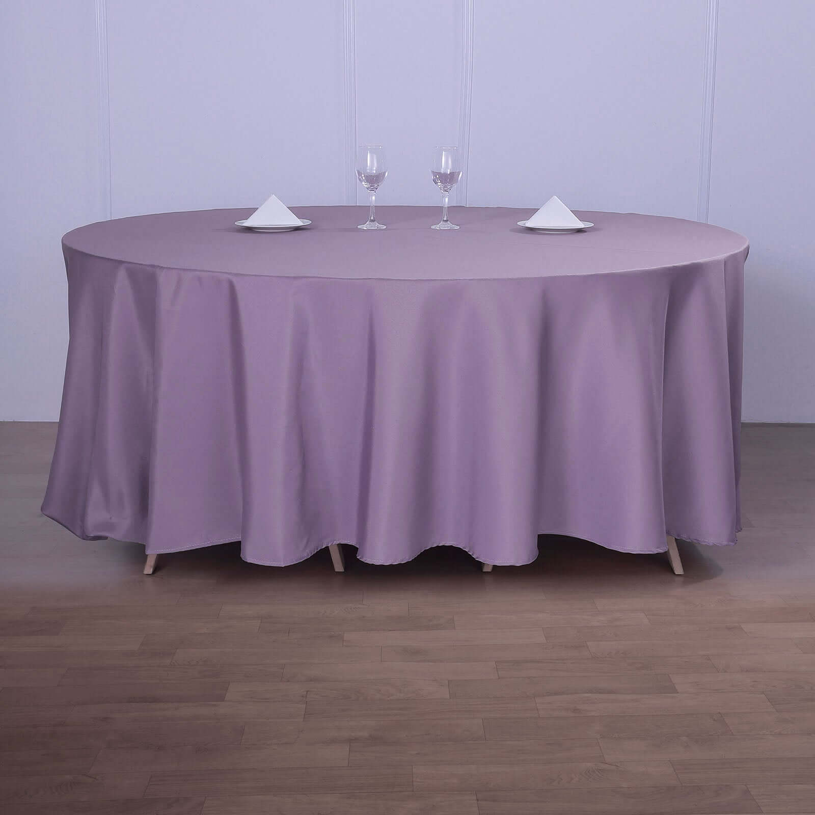 Polyester 120 Round Tablecloth Violet Amethyst - Seamless Wrinkle-Resistant Table Cover