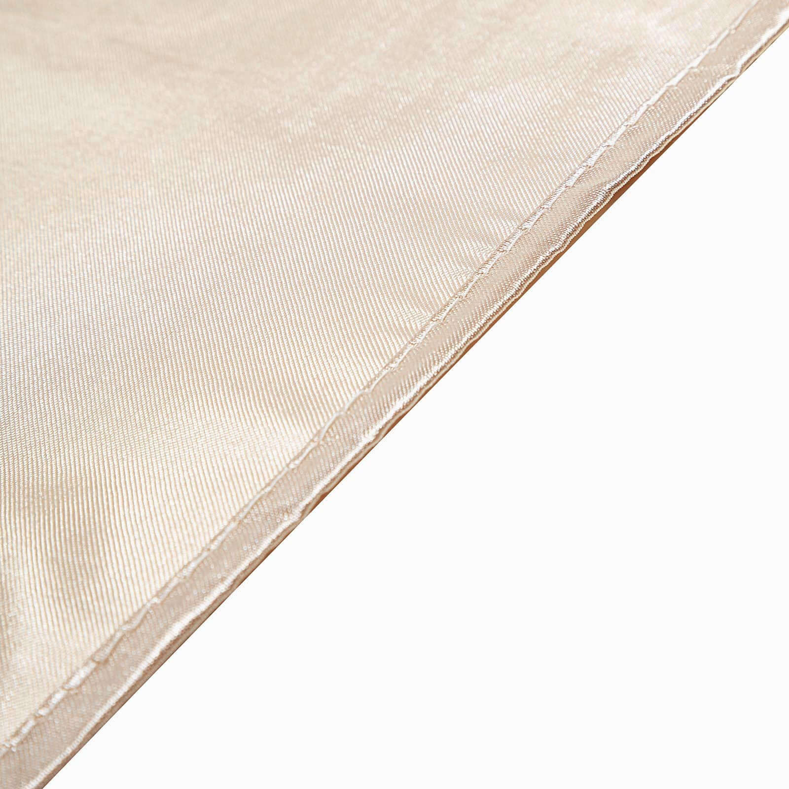 Satin 60x60 Table Overlay Square Tablecloth Beige - Smooth Silky Touch Table Cover