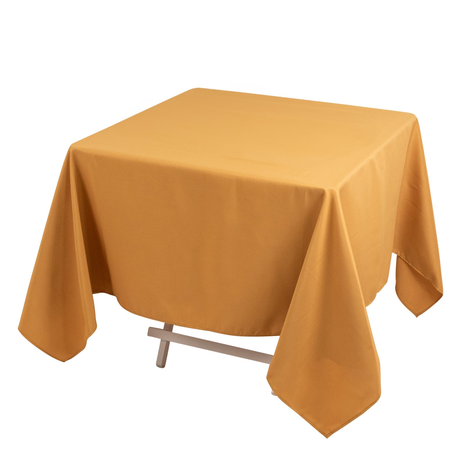 Premium Polyester Square Tablecloth 70x70 Gold 220GSM Wrinkle-Resistant Table Cover for Stylish Gatherings