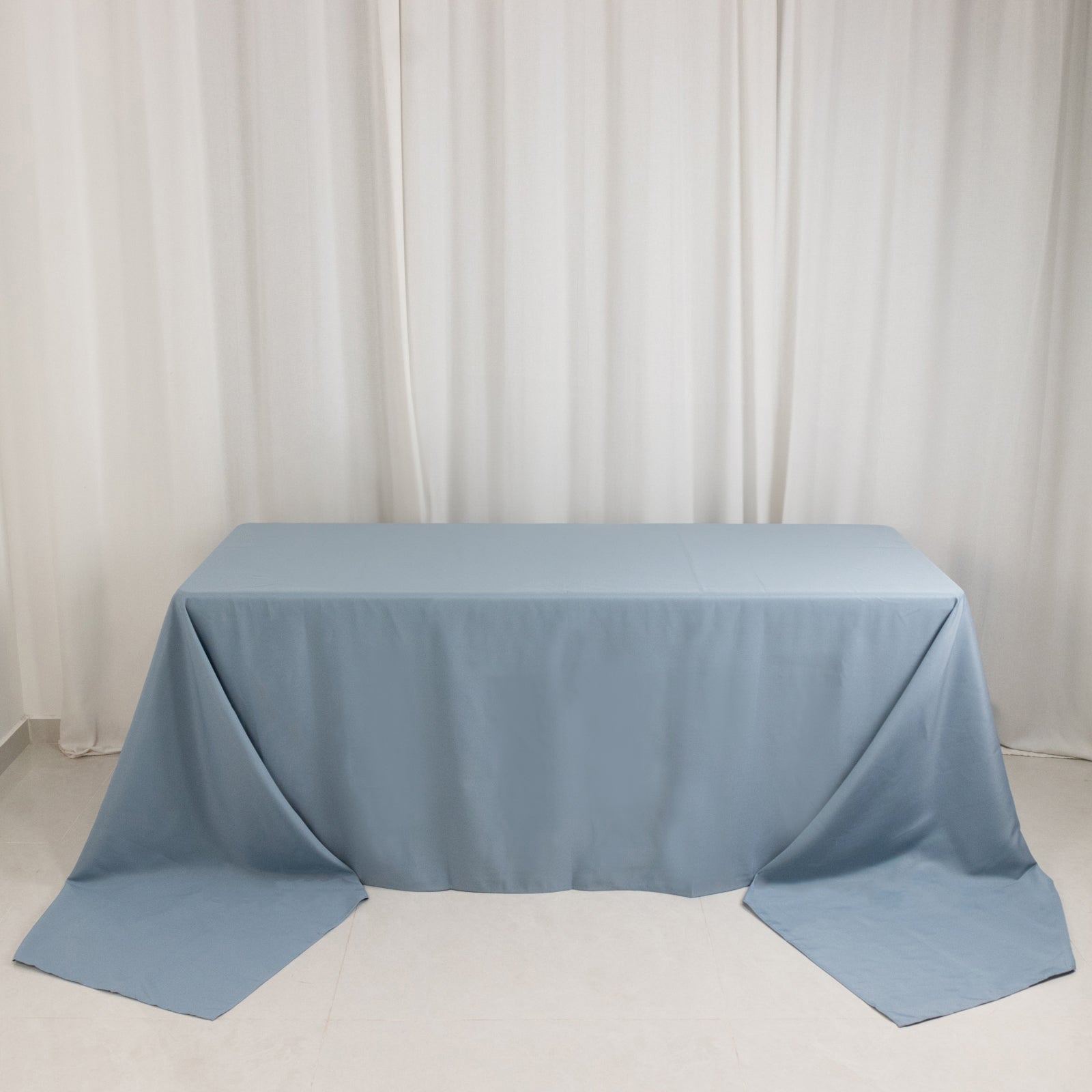 Premium Polyester 90x156 Rectangle Tablecloth Dusty Blue - Seamless 220GSM Stain-Resistant Table Cover