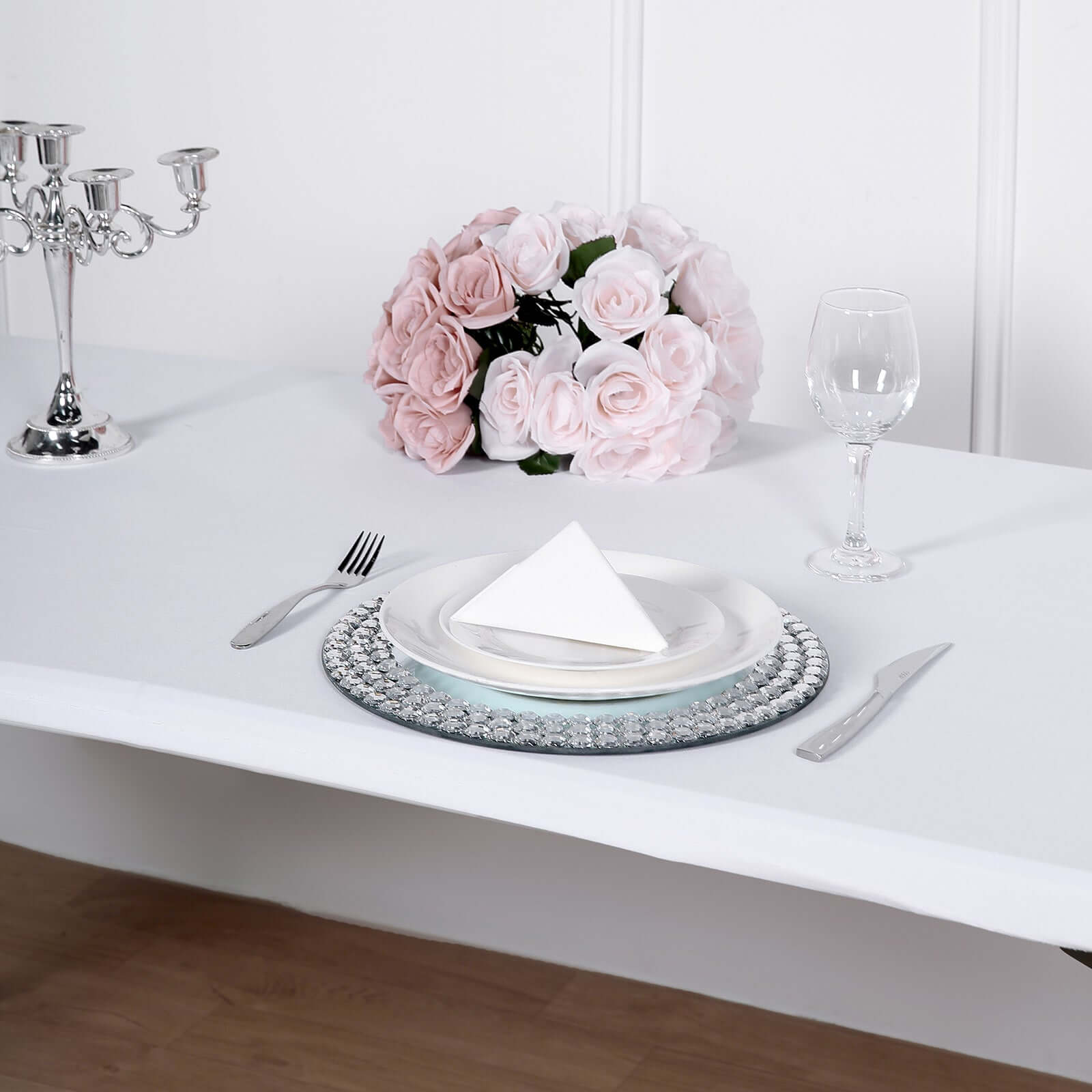 Stretch Spandex 72x30 Rectangle Tablecloth Top Cover White - Sleek & Durable Fitted Table Topper Cap