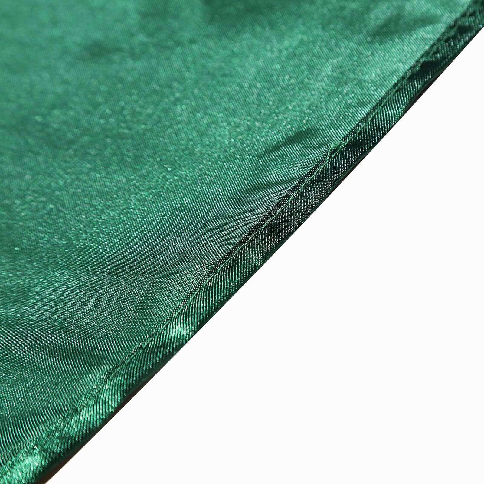 Satin 120 Round Tablecloth Hunter Emerald Green - Stylish Seamless Table Cover