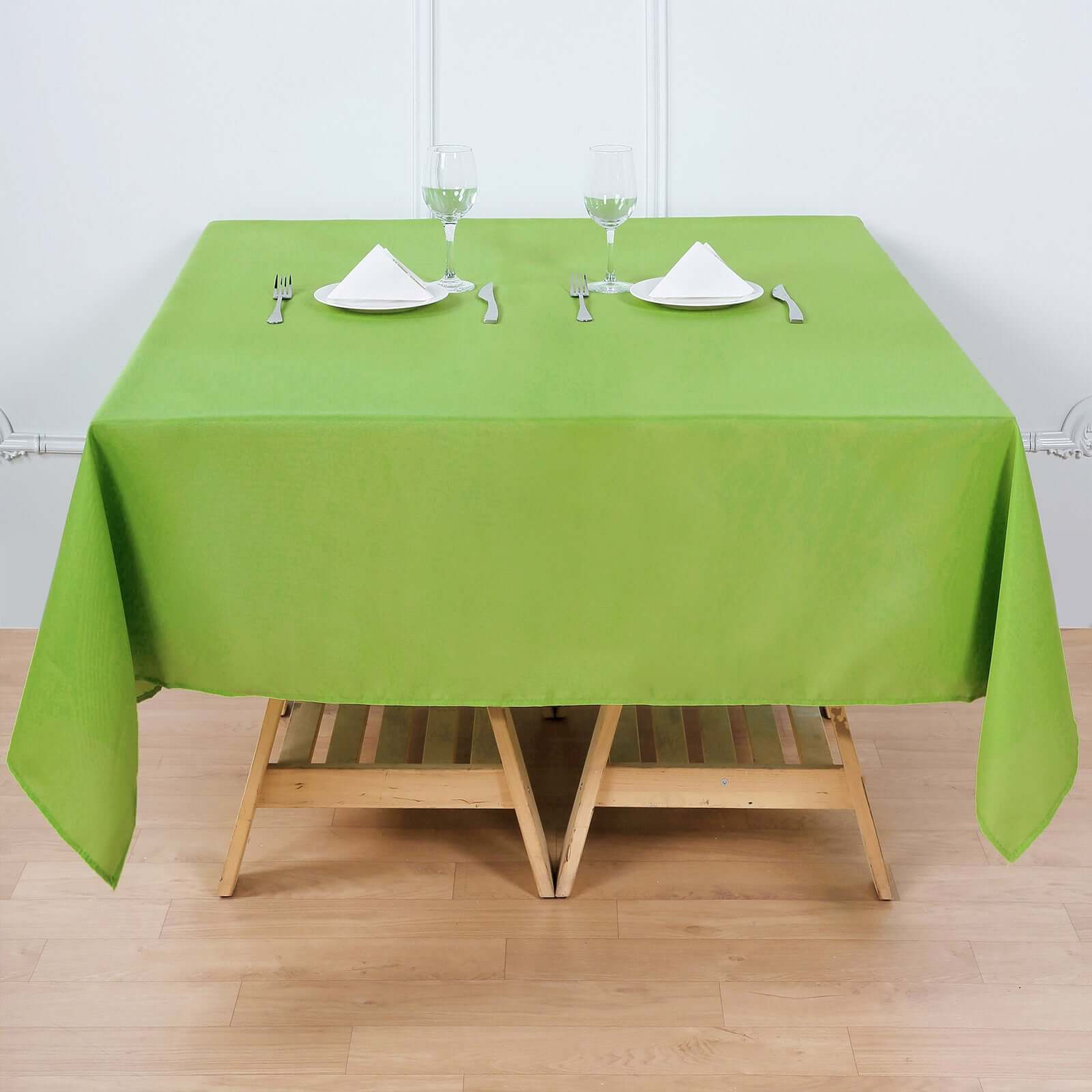 Polyester Square 70x70 Tablecloth Apple Green - Wrinkle-Resistant & Durable Table Cover