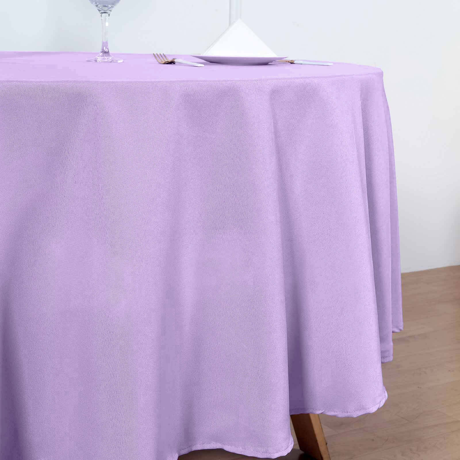 Polyester 90 Round Tablecloth Lavender Lilac - Stain & Wrinkle-Resistant Table Cover