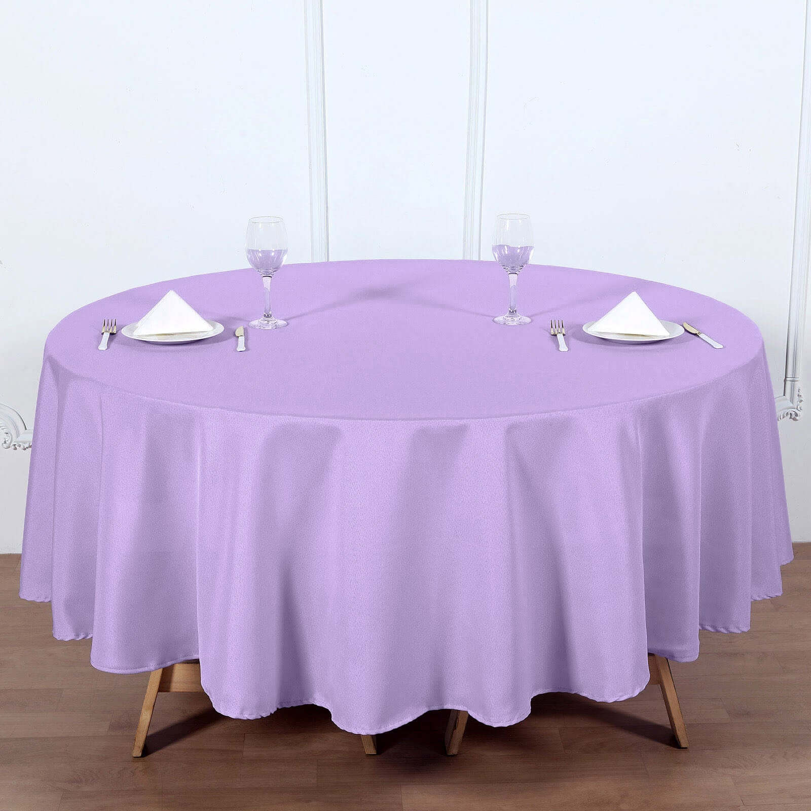 Polyester 90 Round Tablecloth Lavender Lilac - Stain & Wrinkle-Resistant Table Cover