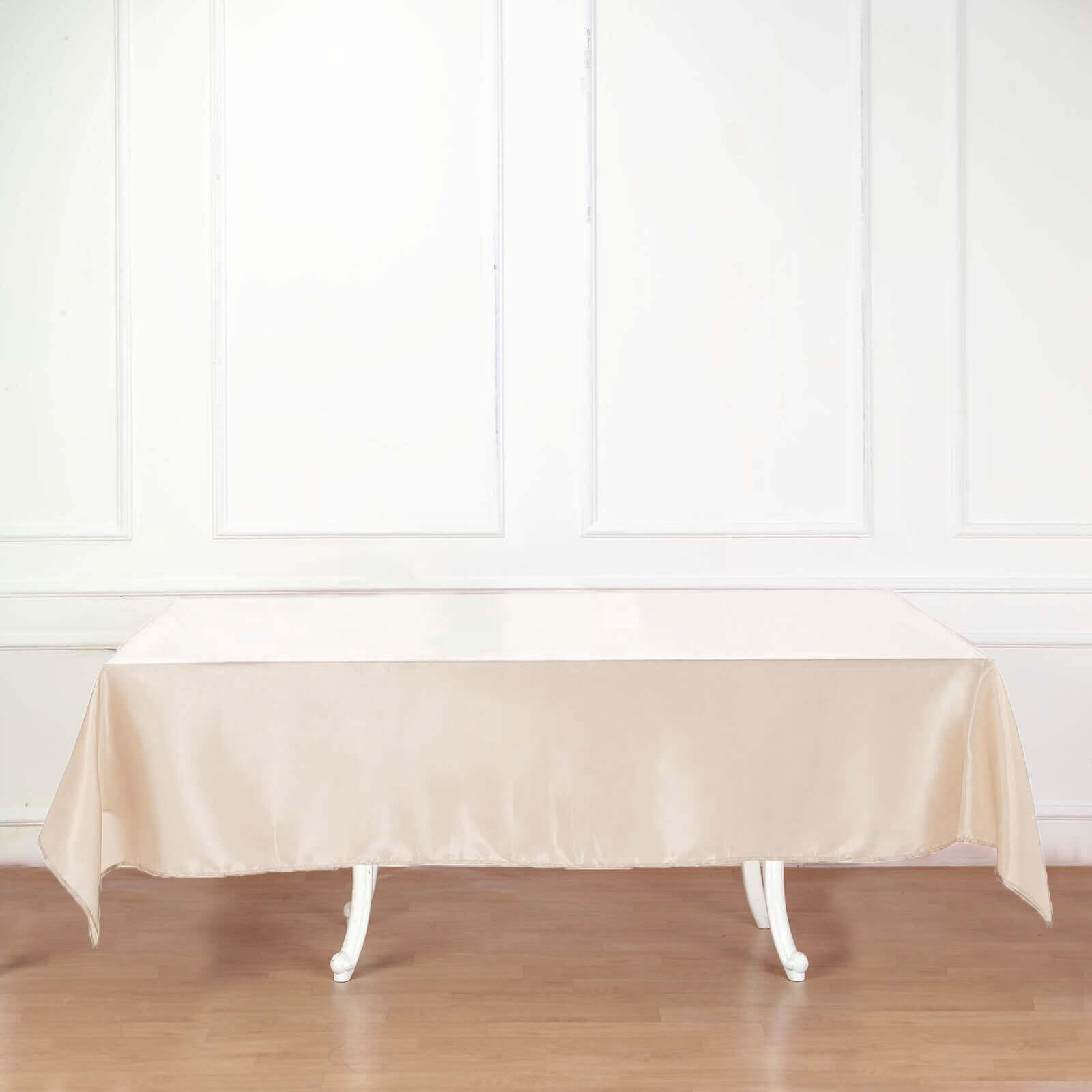 Satin Rectangular 60x102 Tablecloth Beige - Smooth and Lustrous Table Cover