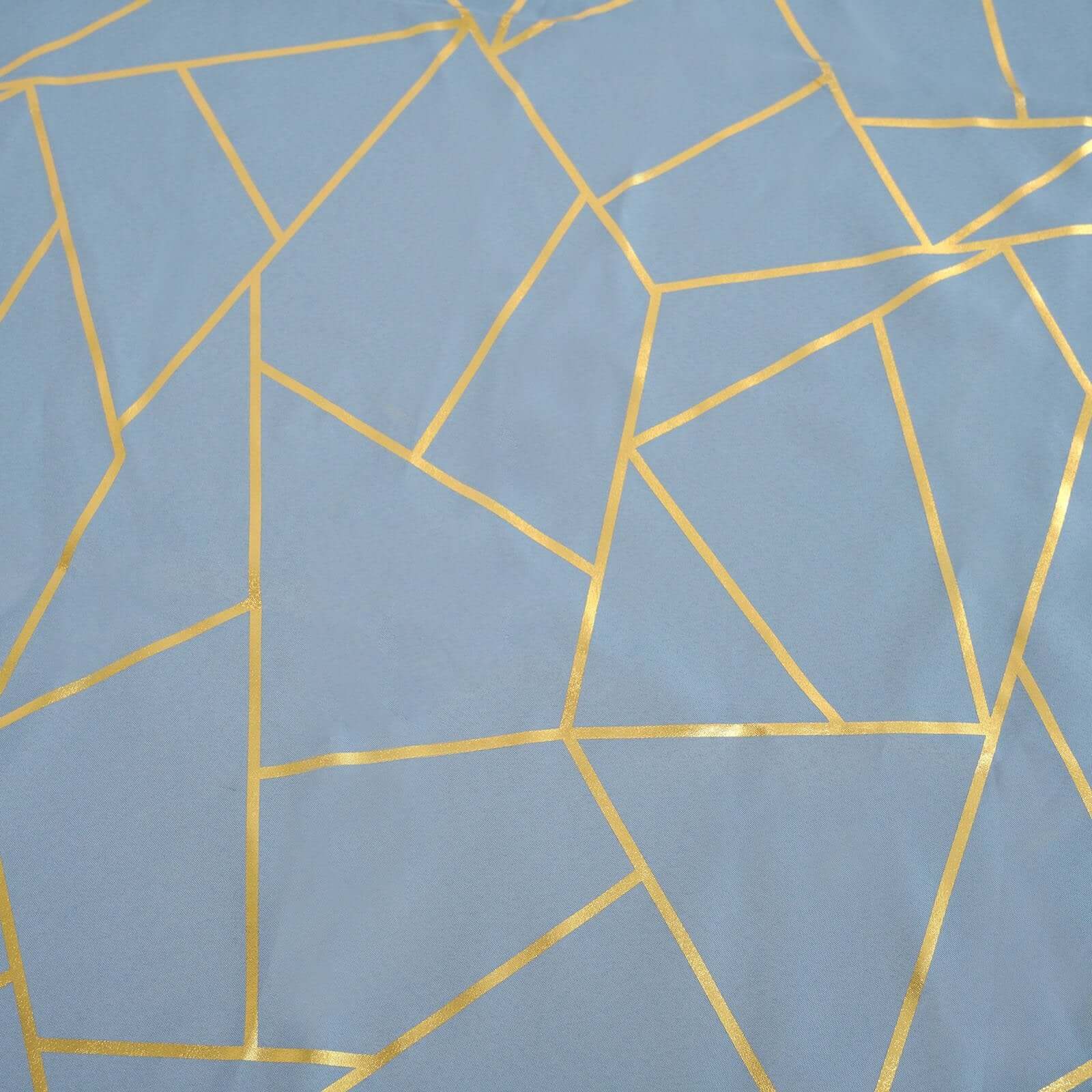 Polyester 120 Round Tablecloth Dusty with Gold Foil Geometric Pattern Wrinkle-Resistant Seamless Table Cover
