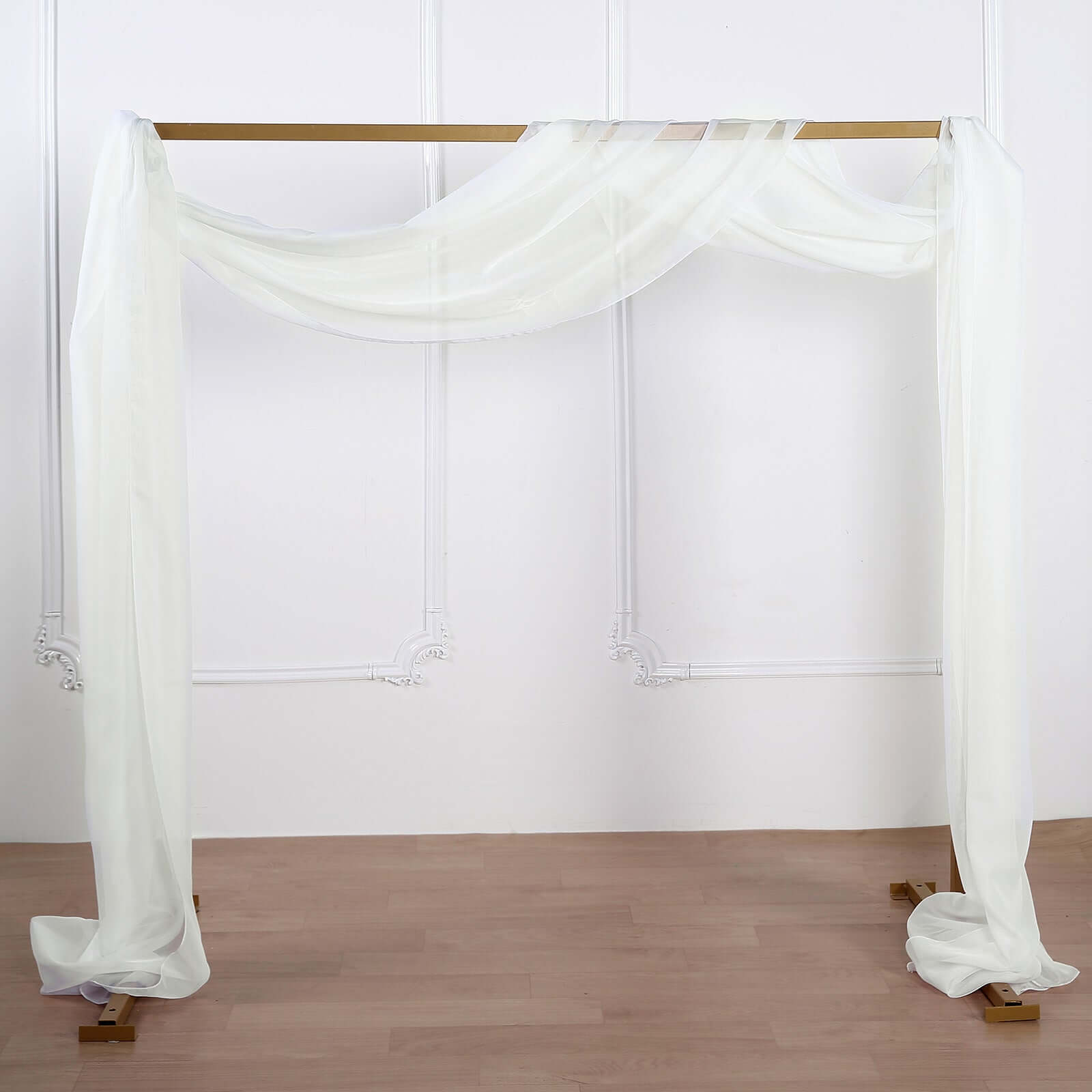 18ft Ivory Sheer Organza Wedding Arch Drapery Fabric, Window Scarf Valance