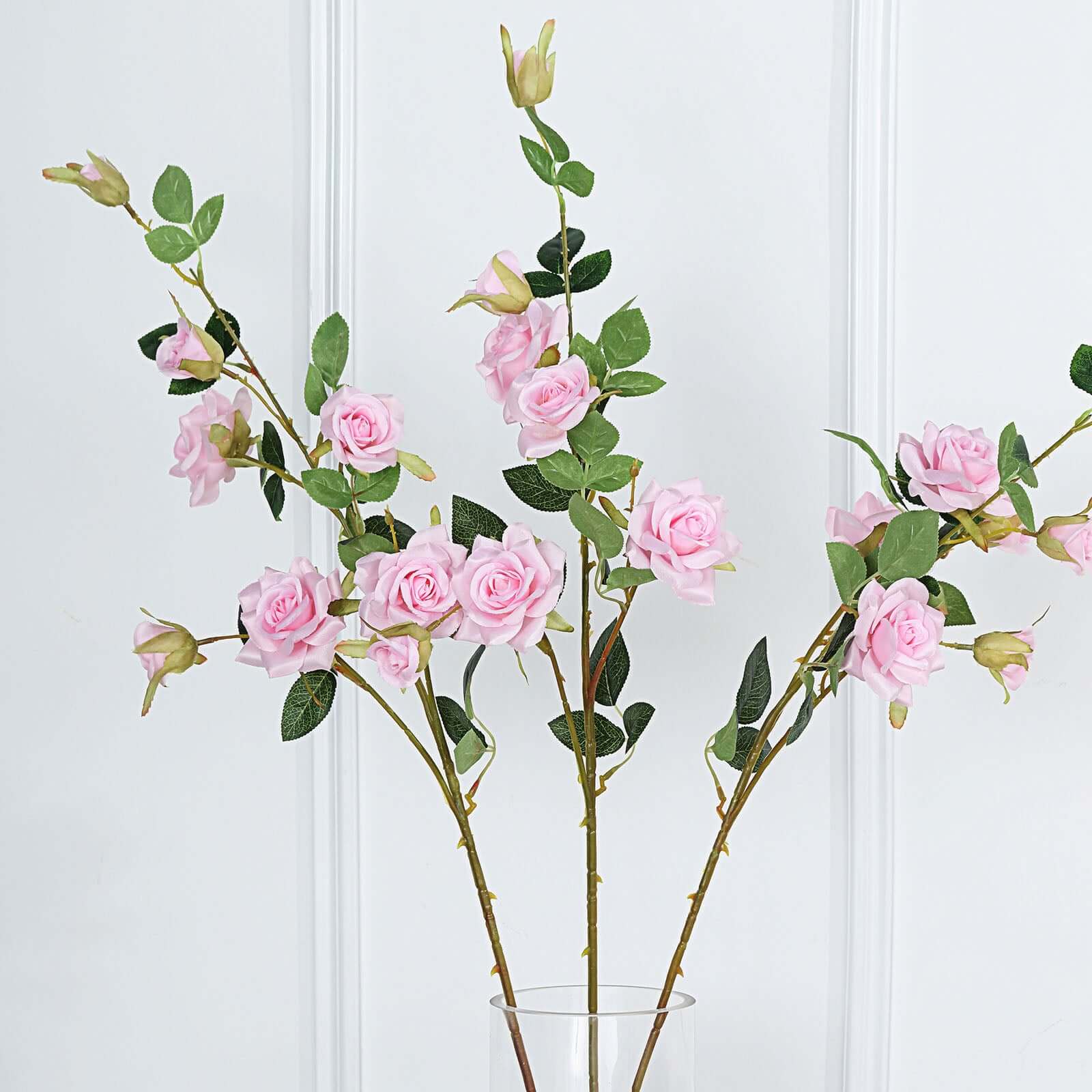 2 Stems 38 Tall Pink Artificial Silk Rose Flower Bouquet Bushes