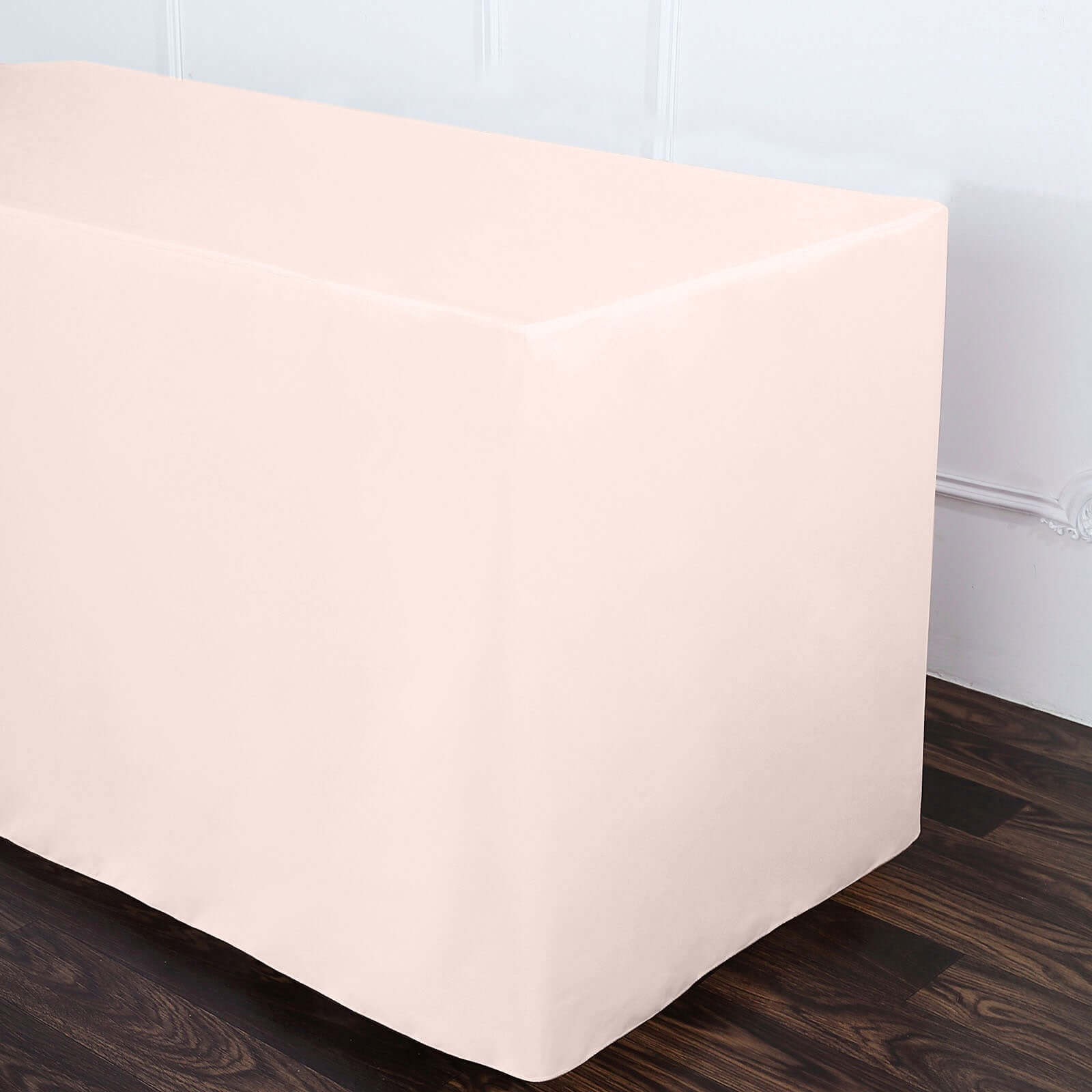 Fitted Polyester 72x30 Rectangle Tablecloth Blush - Durable Table Cover