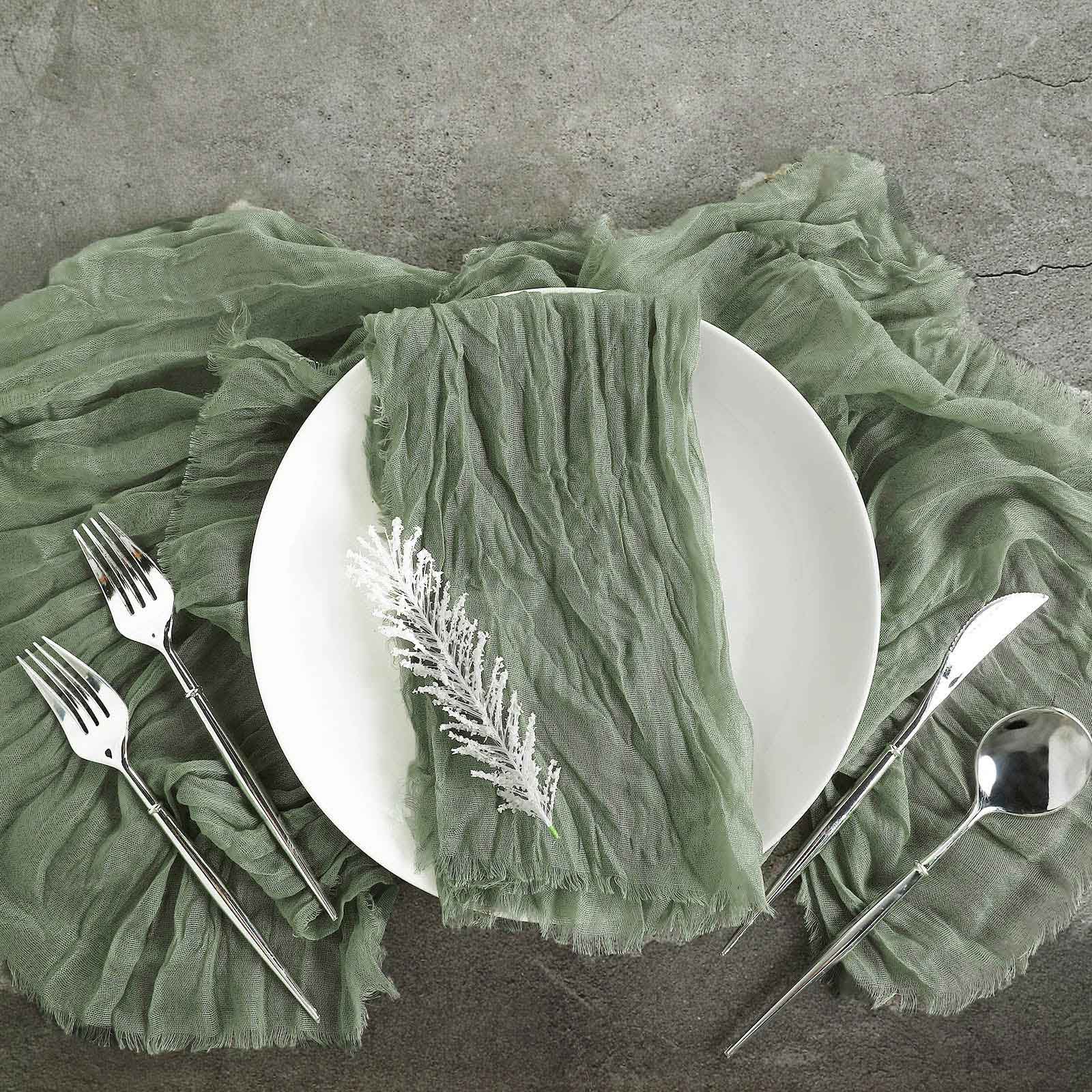 5 Pack Gauze Cheesecloth 24x19 Napkins Dusty Sage Green Reusable Dinner Napkins