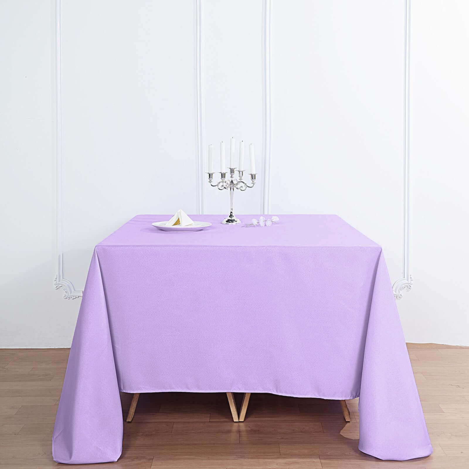 Polyester Square 90x90 Tablecloth Lavender Lilac - Wrinkle-Resistant & Durable Table Cover