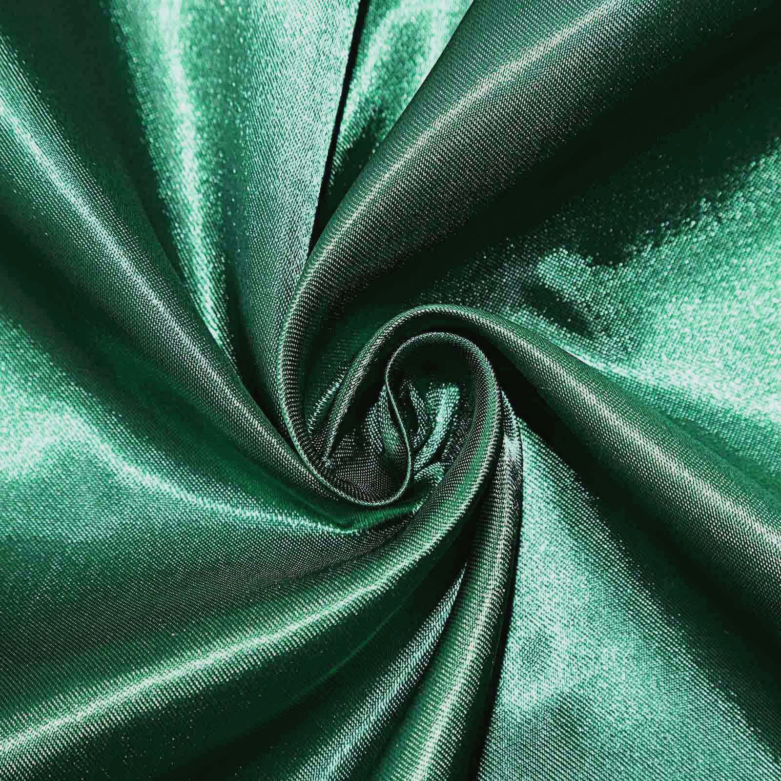 Satin 120 Round Tablecloth Hunter Emerald Green - Stylish Seamless Table Cover