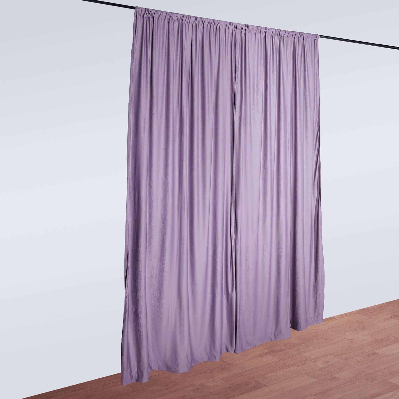 2 Pack Violet Amethyst Scuba Polyester Event Curtain Drapes, Durable Flame Resistant Backdrop Event Panels Wrinkle Free with Rod Pockets - 10ftx10ft