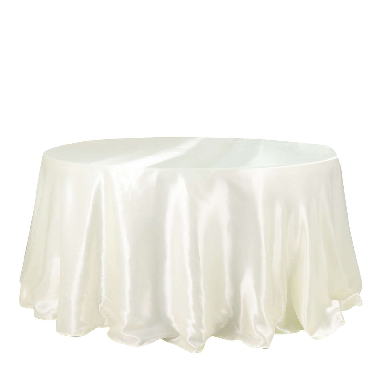 Satin 132 Round Tablecloth Ivory - Stylish Seamless Table Cover