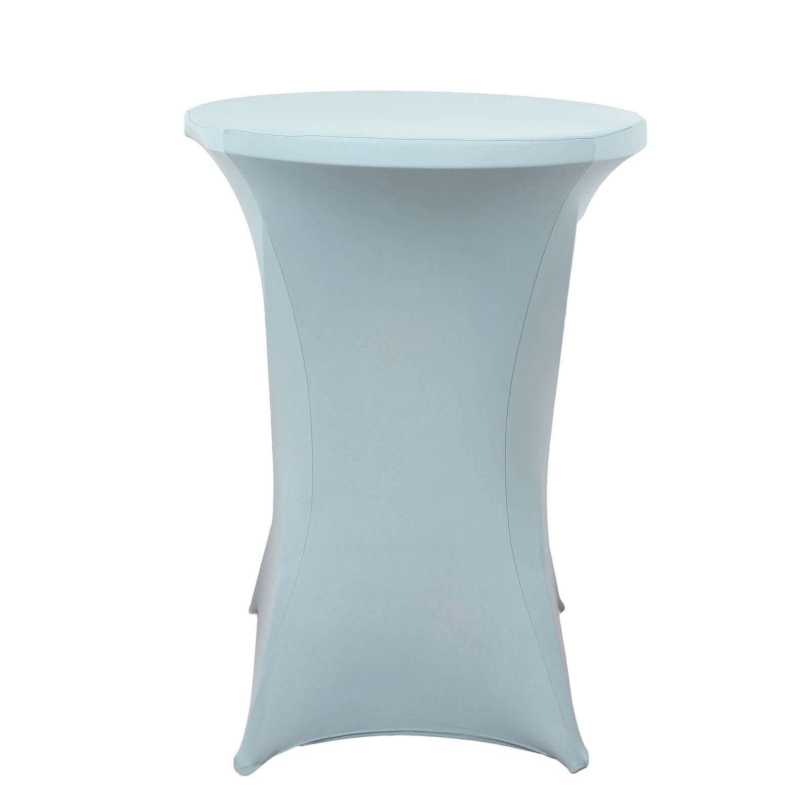 Spandex 24-32 Round Cocktail Table Cover Dusty Blue - Easy to Maintain Stretch Fitted Highboy Tablecloth