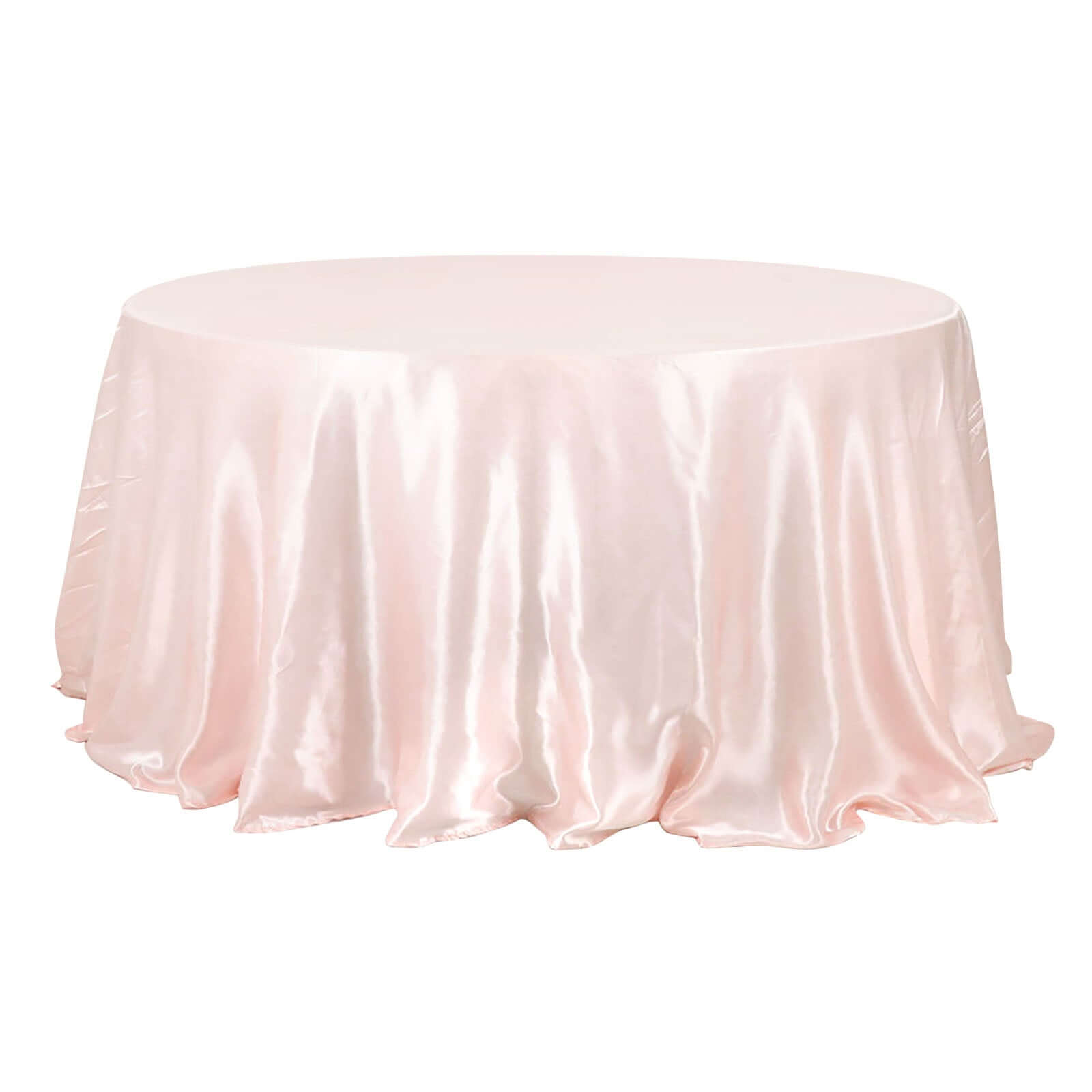 Satin 132 Round Tablecloth Blush - Stylish Seamless Table Cover