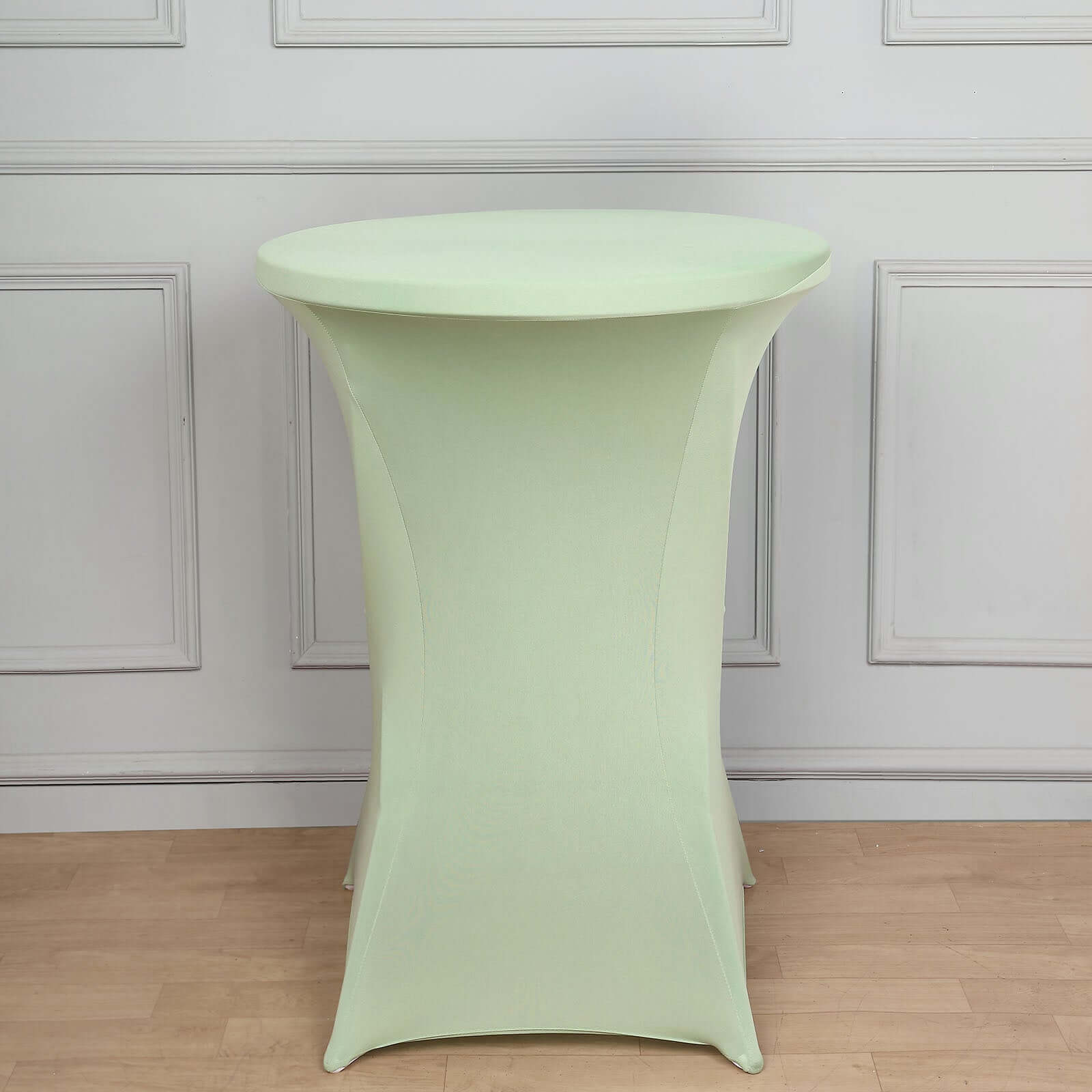 Spandex 24-32 Round Cocktail Table Cover Sage Green - Easy to Maintain Stretch Fitted Highboy Tablecloth