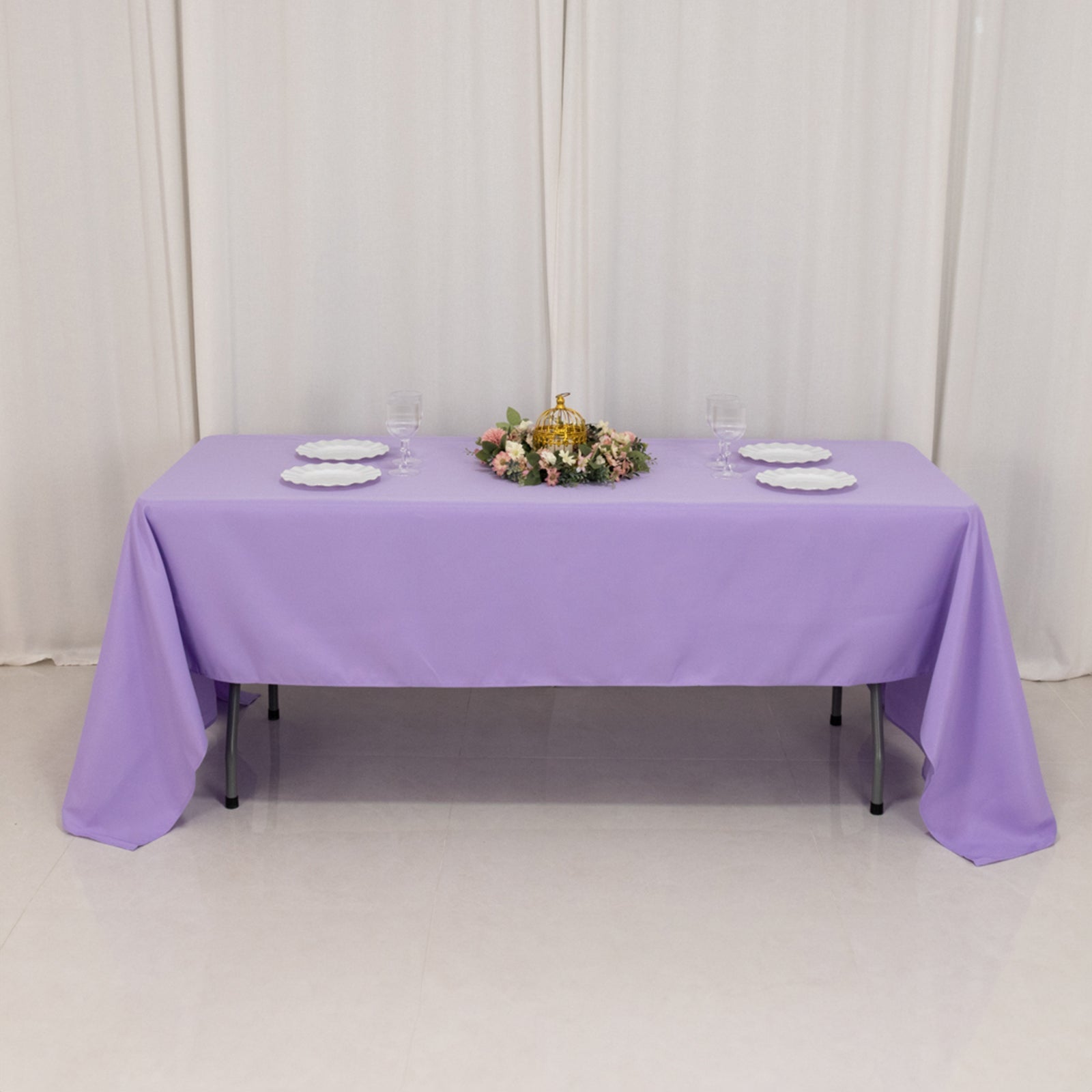 Premium Polyester 60x126 Rectangle Tablecloth Lavender Lilac - Stain-Resistant 220GSM Finish Table Cover