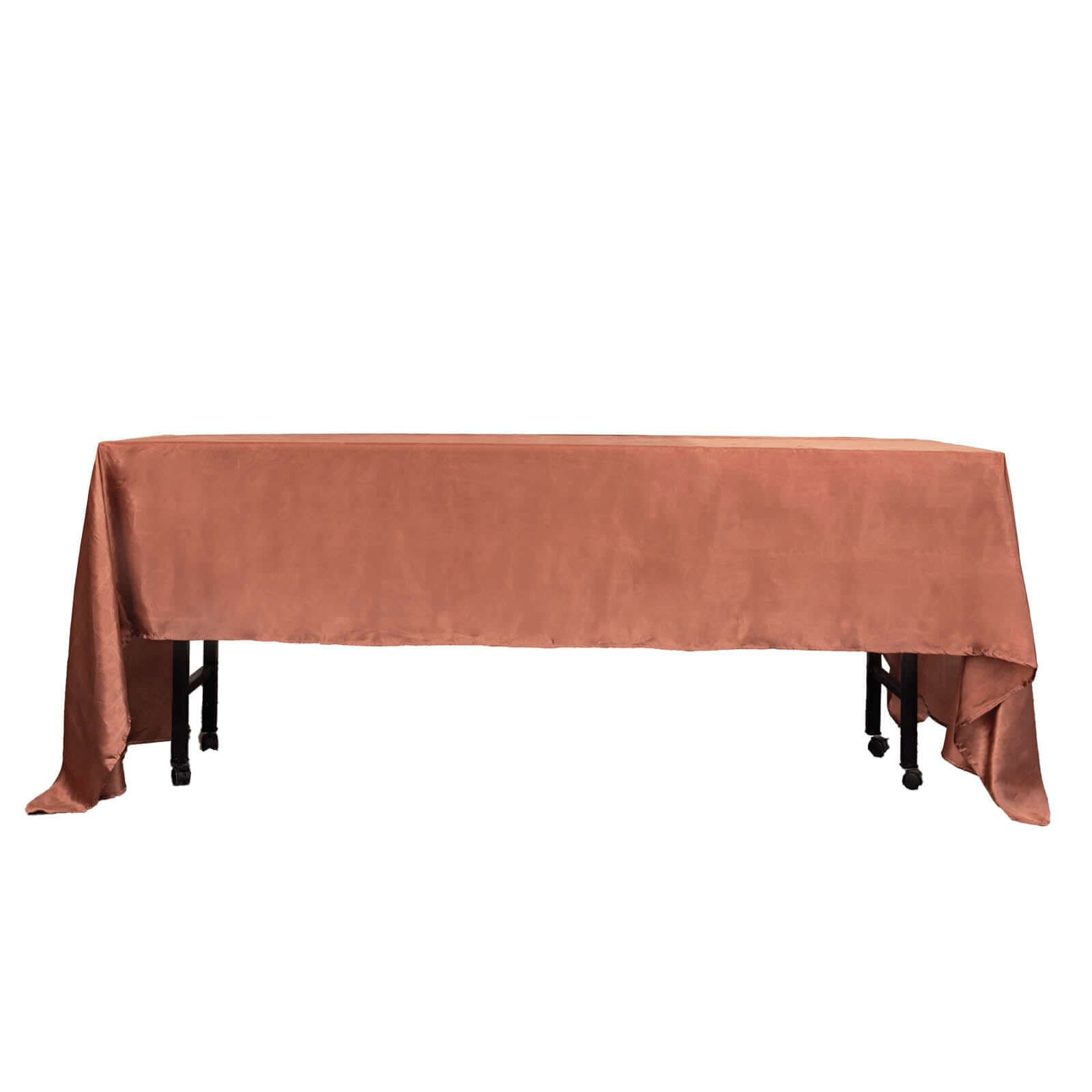 Satin Rectangular 60x126 Tablecloth Terracotta (Rust) - Smooth and Lustrous Table Cover