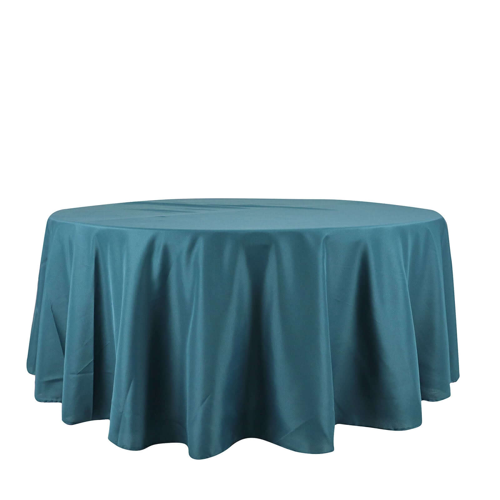 Polyester 108 Round Tablecloth Peacock Teal - Wrinkle-Resistant Table Cover