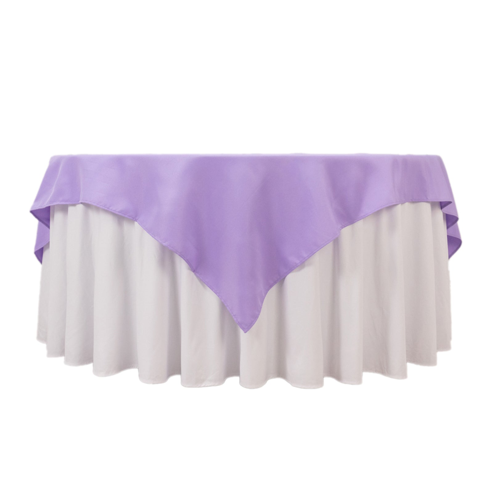 Premium Polyester 70x70 Table Overlay Square Tablecloth Lavender Lilac 220GSM Wrinkle-Resistant Table Cover